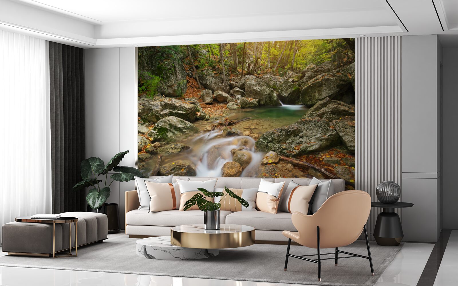 Fototapet debitul râului în toamnă