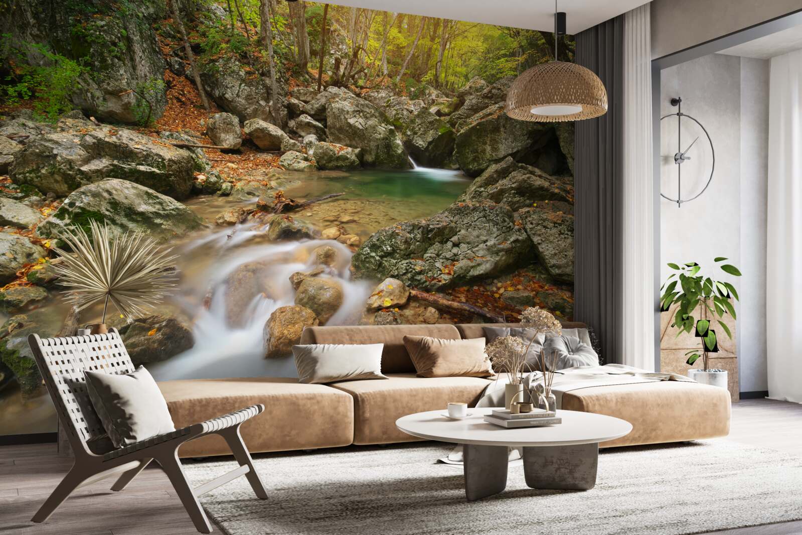 Fototapet debitul râului în toamnă