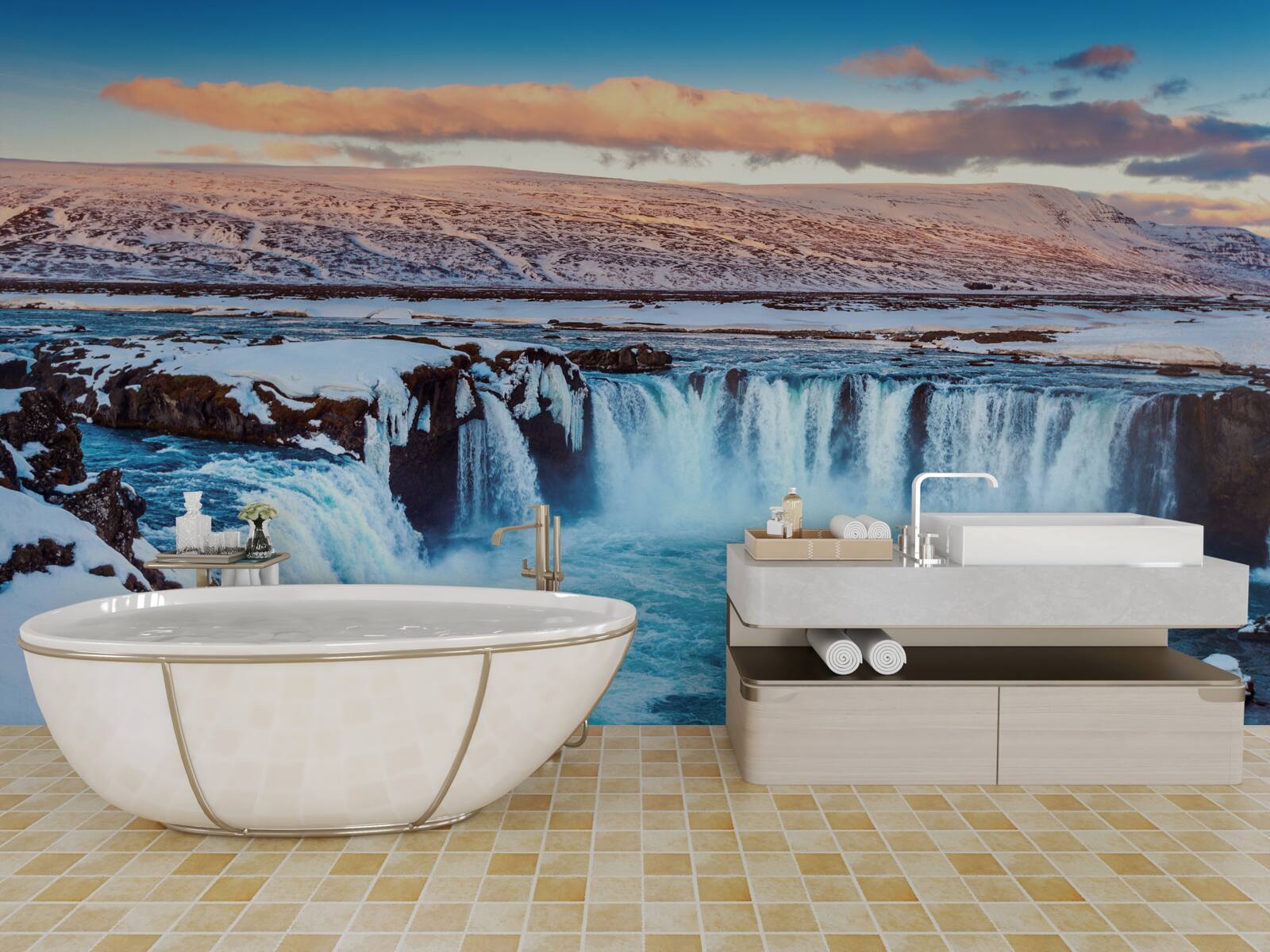 Fototapet încântătoarea cascadă godafoss