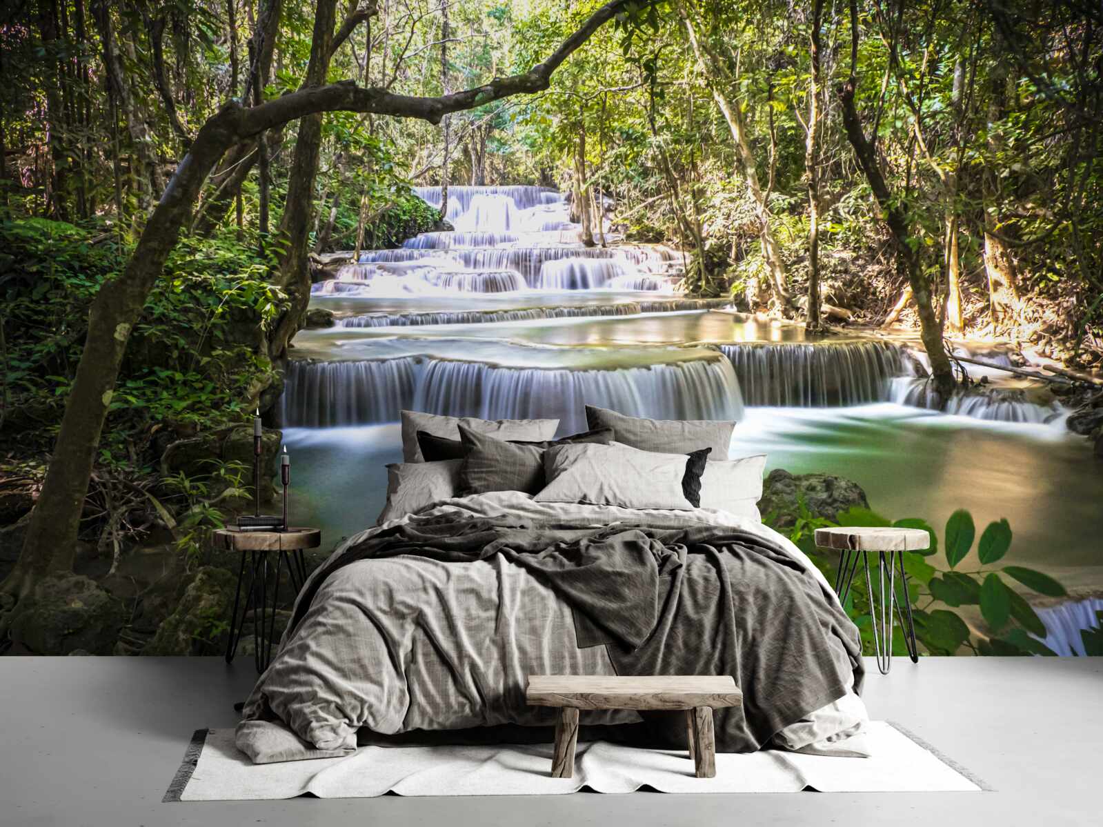 Fototapet cascade de pădure în zori