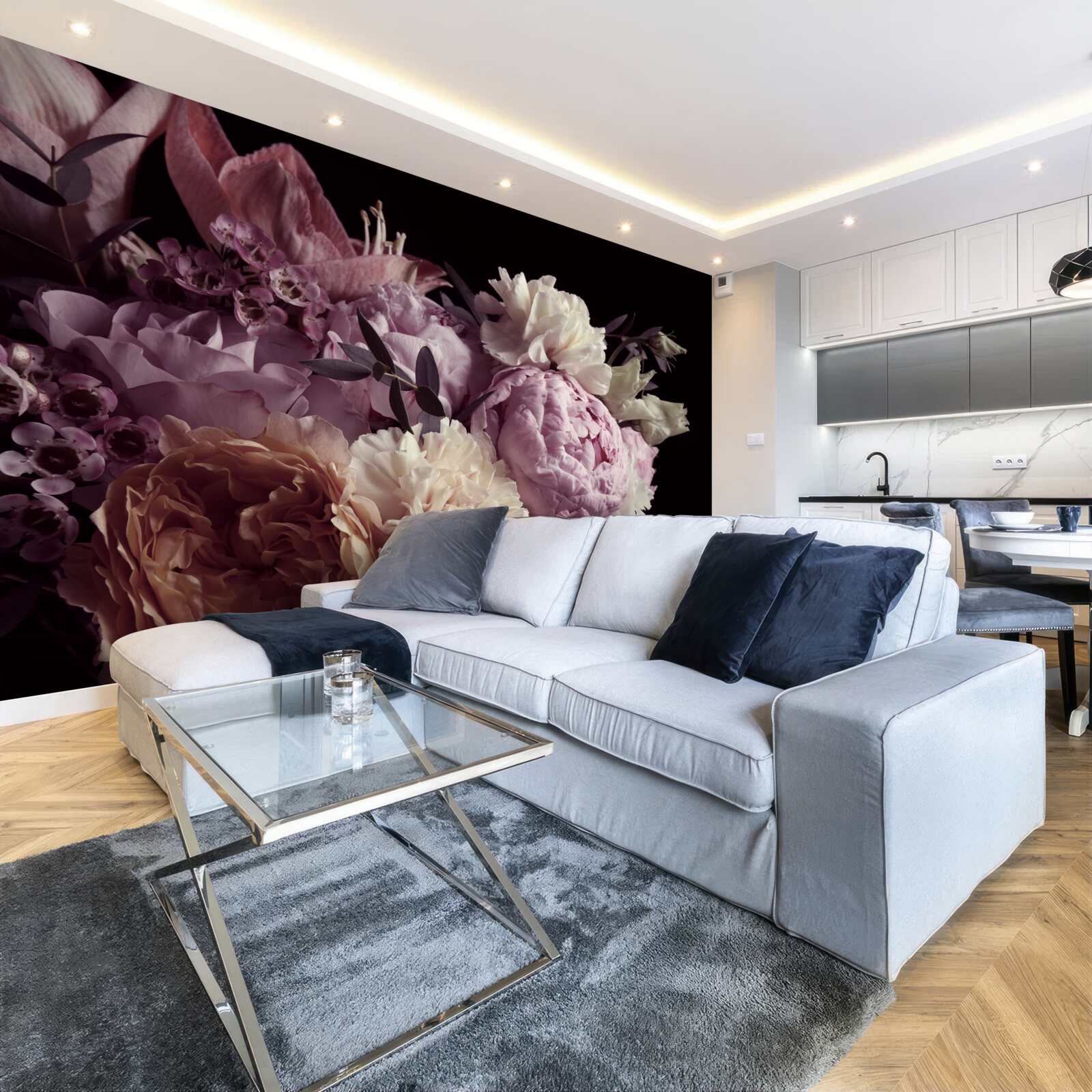 Fototapet buchet în stil vintage pe un fundal negru, care amintește de toamnă