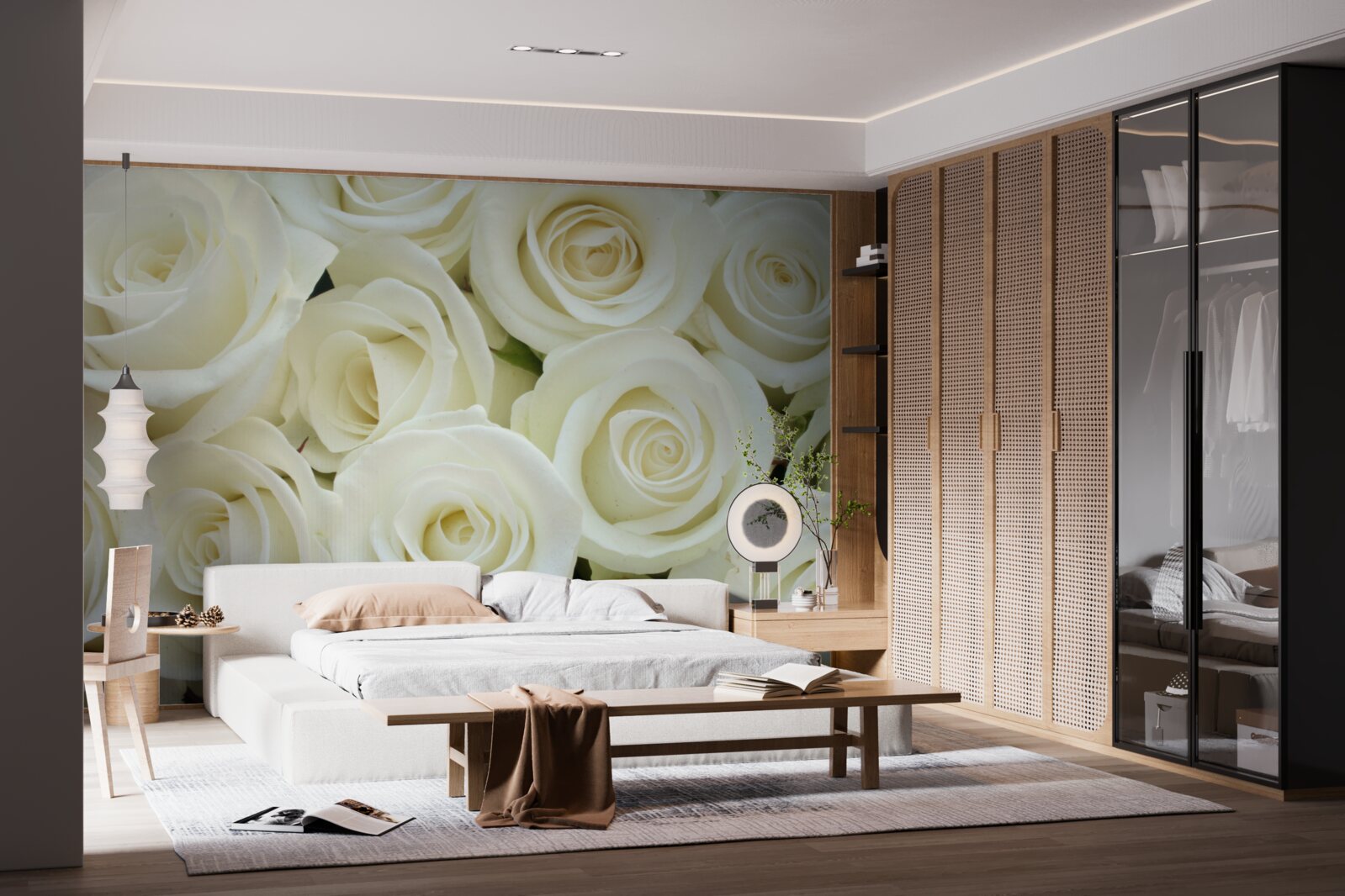 Fototapet buchet cu trandafiri albi