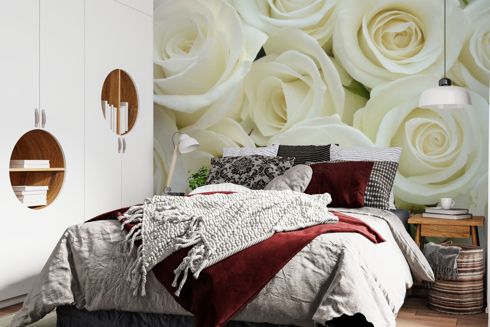 Fototapet buchet cu trandafiri albi