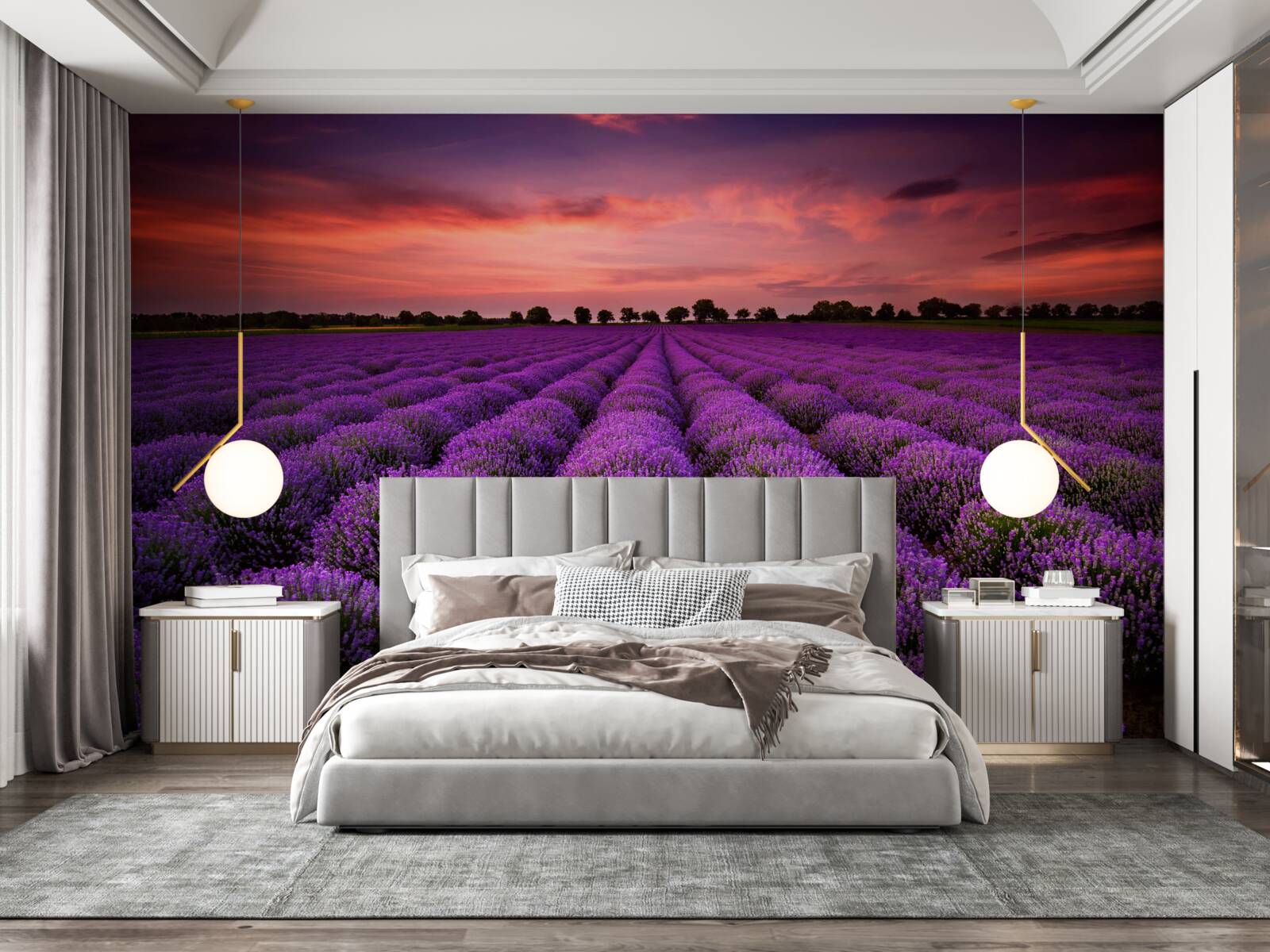 Fototapet un câmp minunat de lavandă