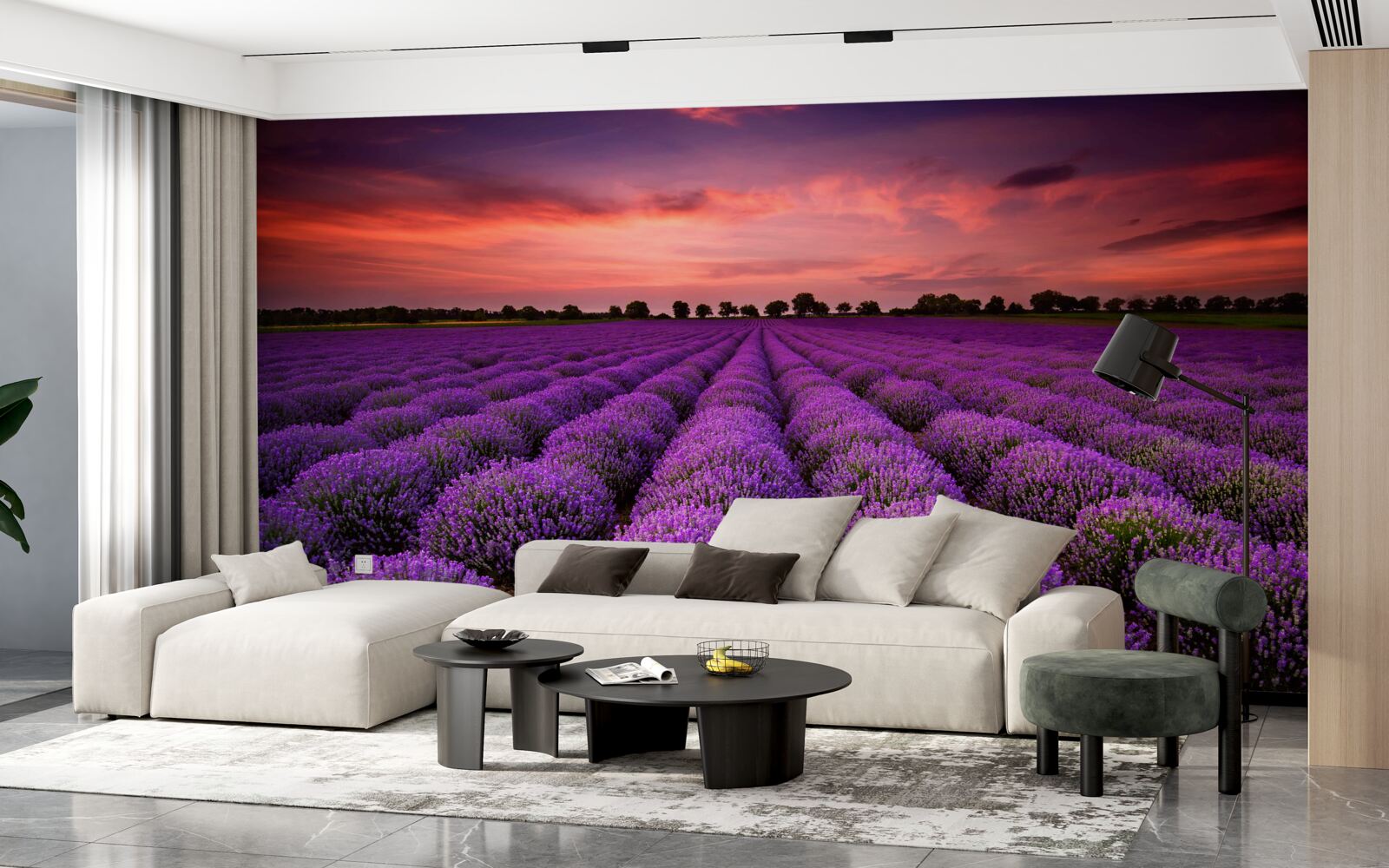 Fototapet un câmp minunat de lavandă
