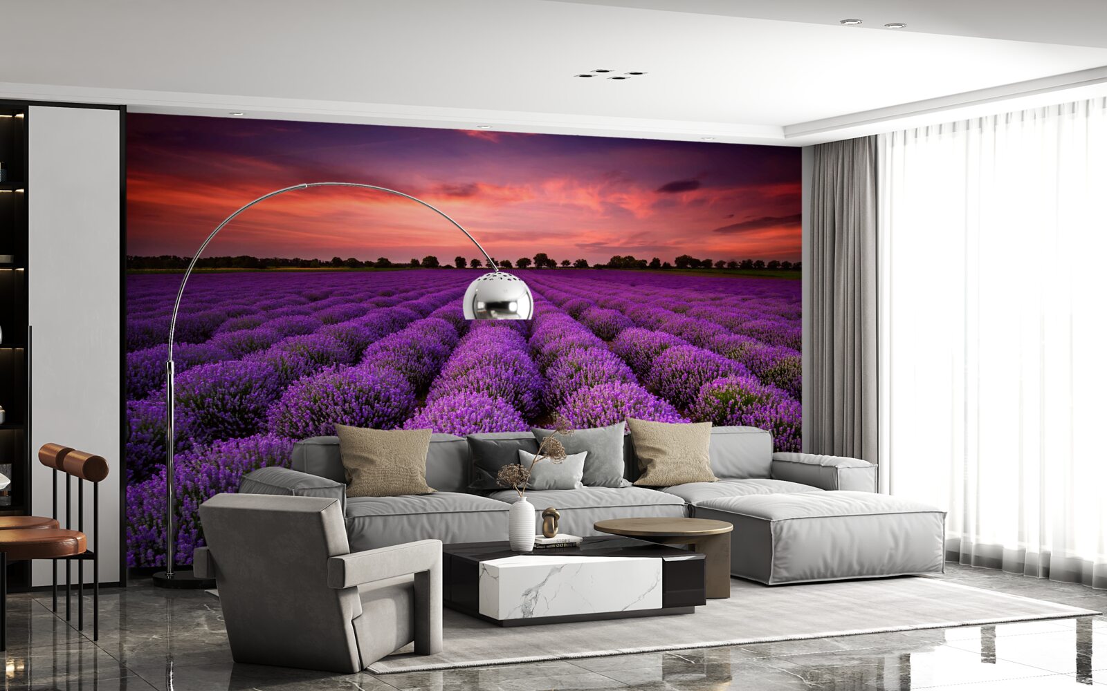 Fototapet un câmp minunat de lavandă