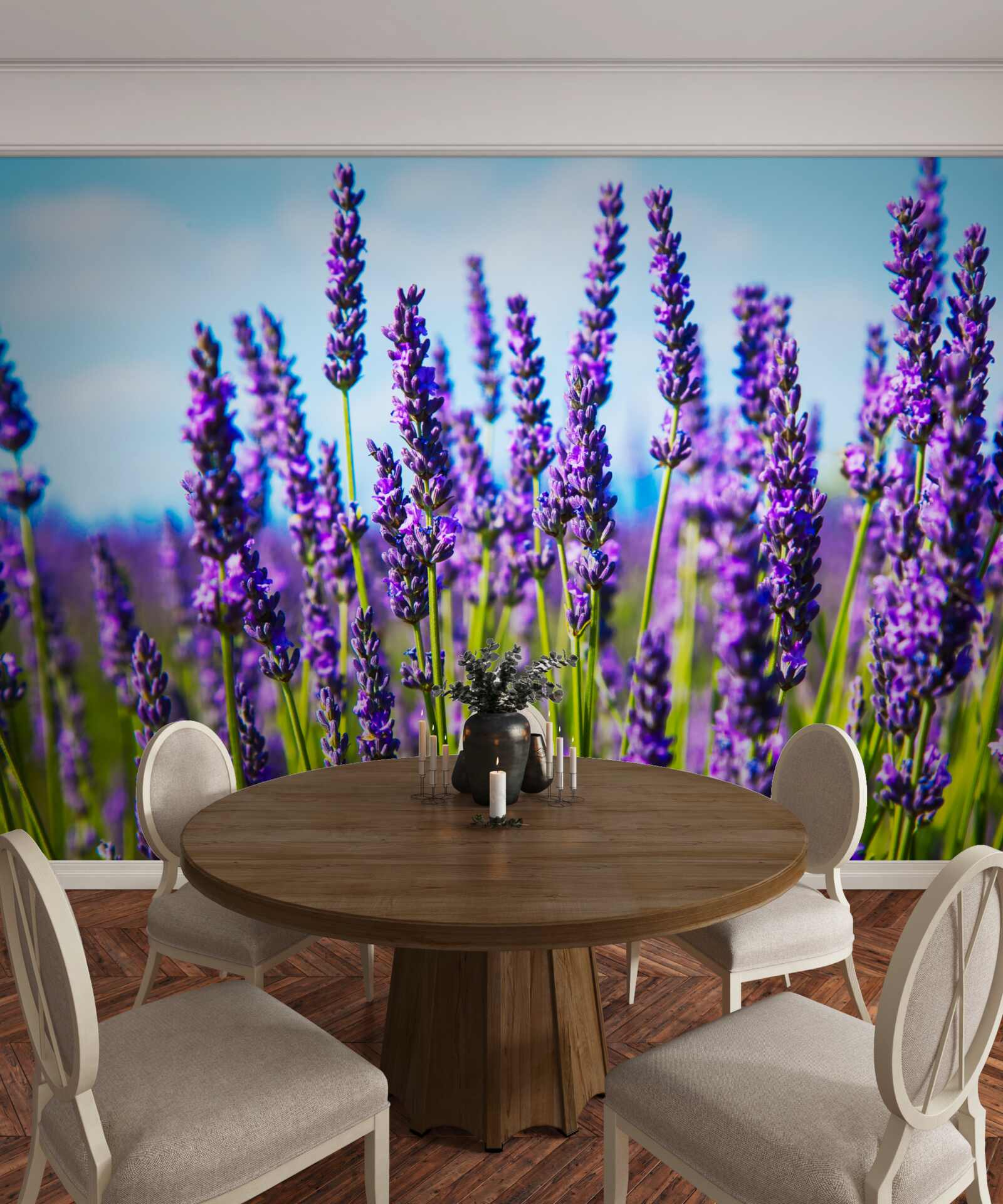 Fototapet lavanda purpurie pe un cer albastru