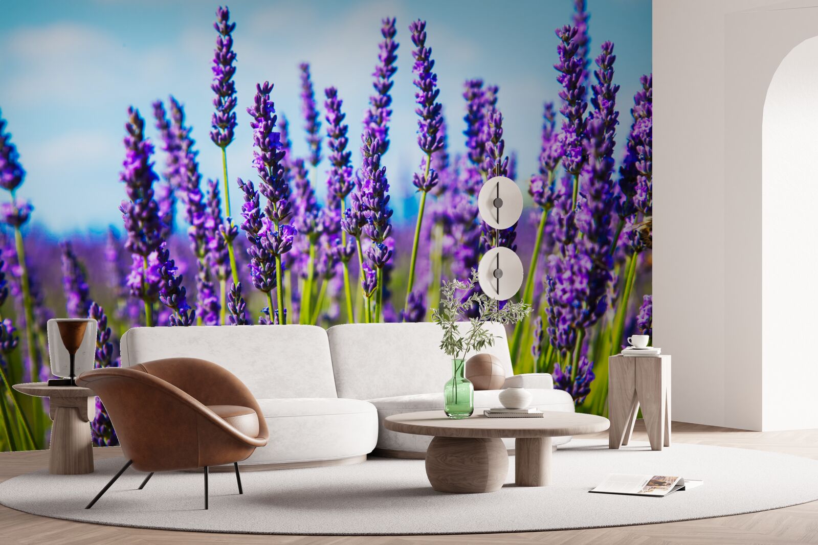 Fototapet lavanda purpurie pe un cer albastru