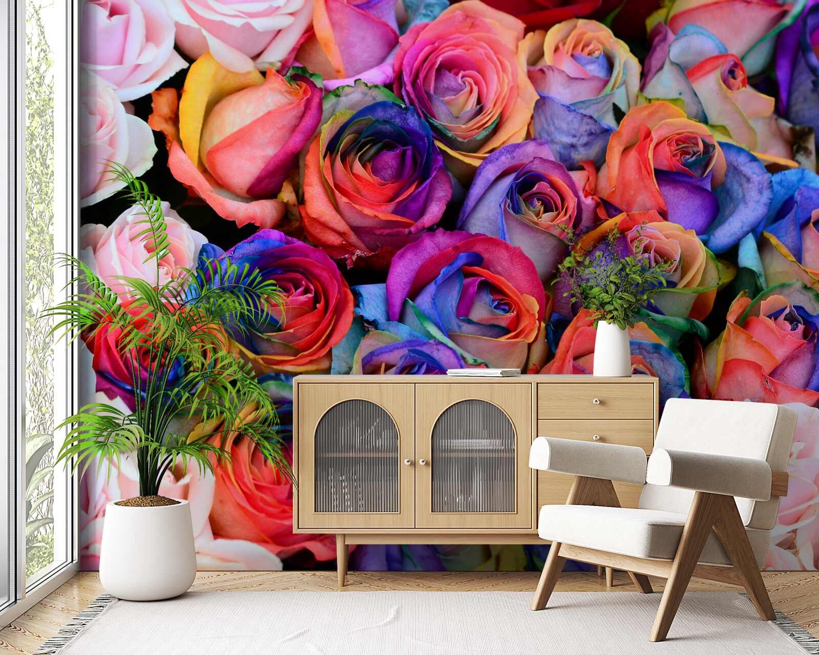 Fototapet roz în fundal, diverse culori în roz