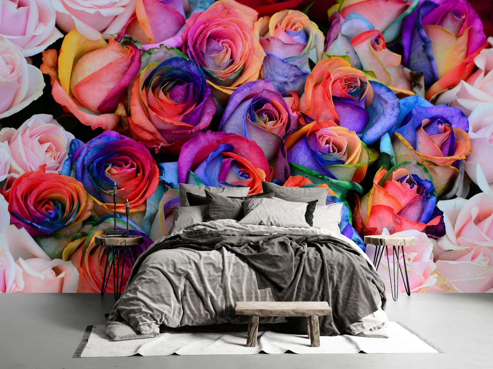 Fototapet roz în fundal, diverse culori în roz