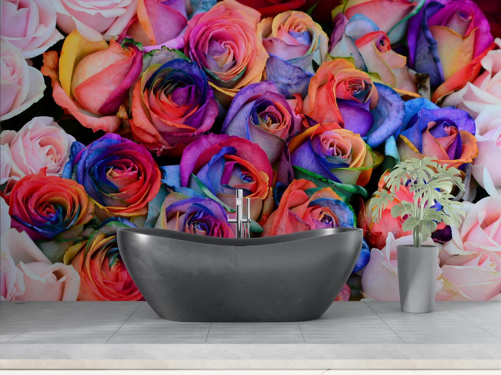 Fototapet roz în fundal, diverse culori în roz