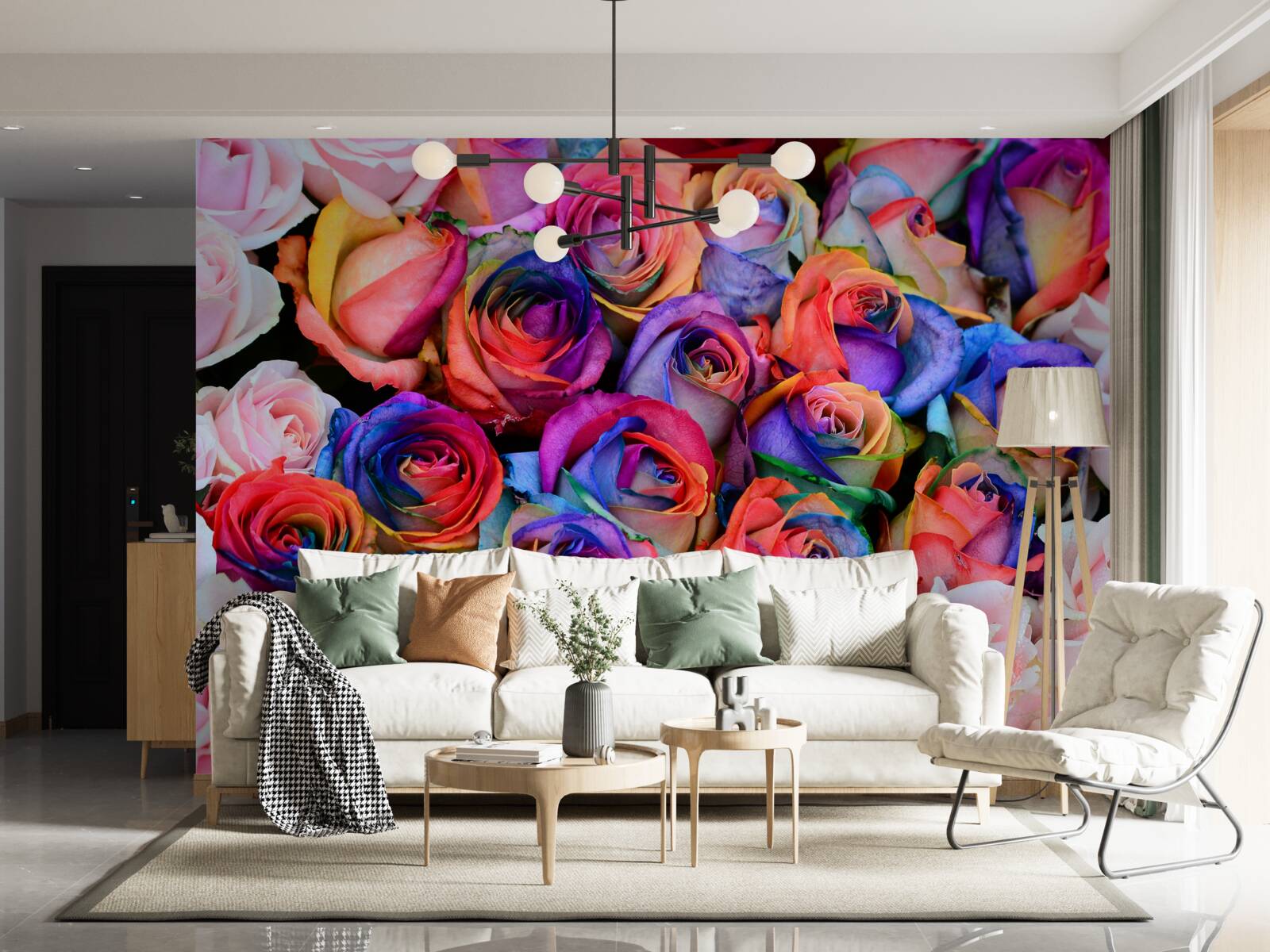 Fototapet roz în fundal, diverse culori în roz