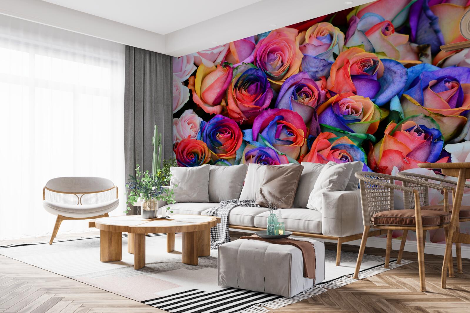 Fototapet roz în fundal, diverse culori în roz