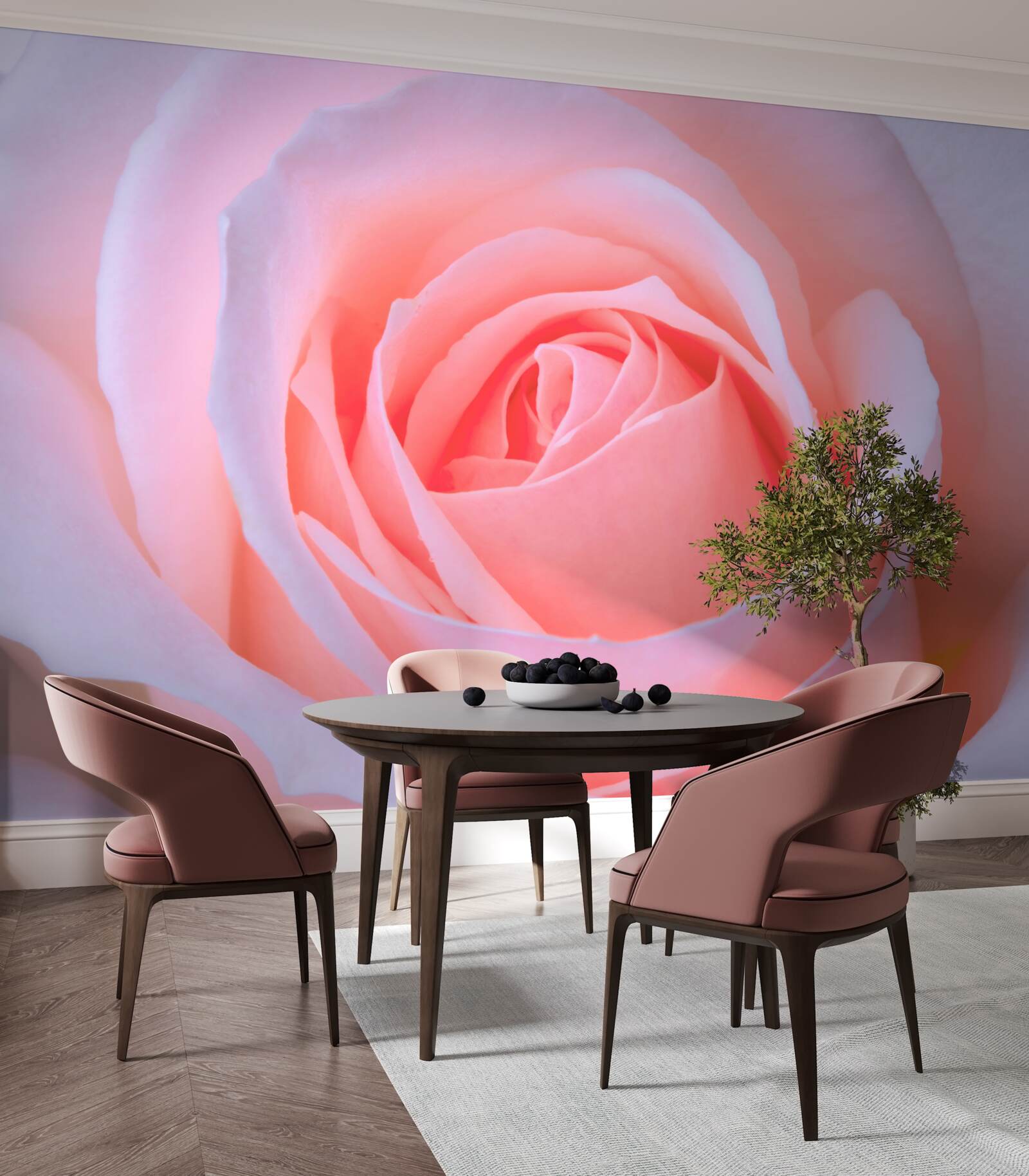 Fototapet trandafir delicat cu petale roz frumoase