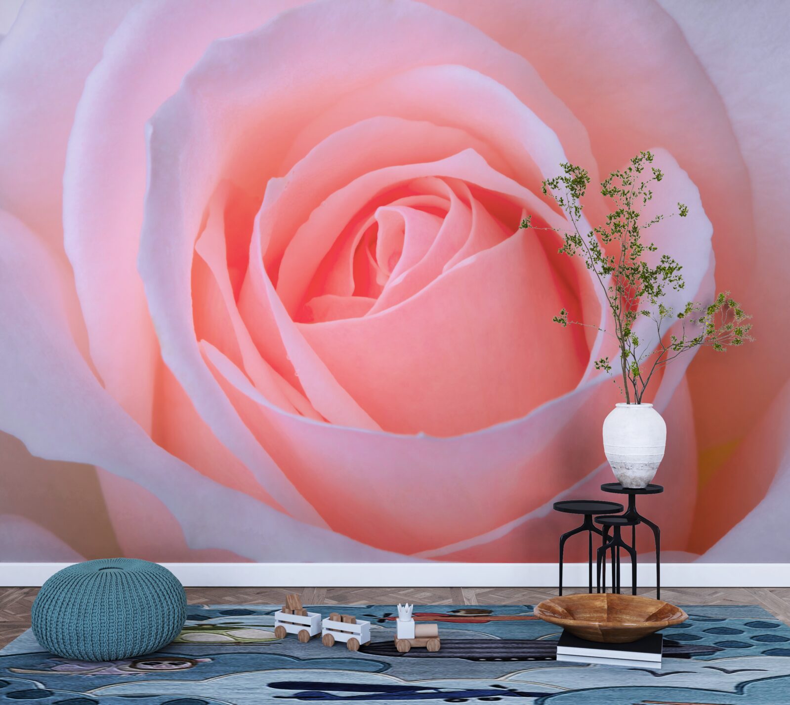 Fototapet trandafir delicat cu petale roz frumoase