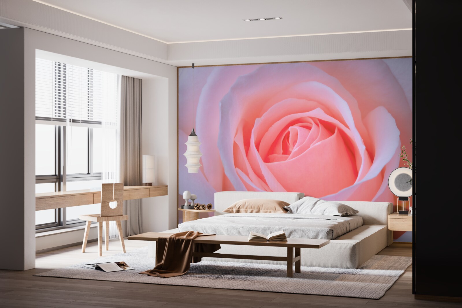 Fototapet trandafir delicat cu petale roz frumoase