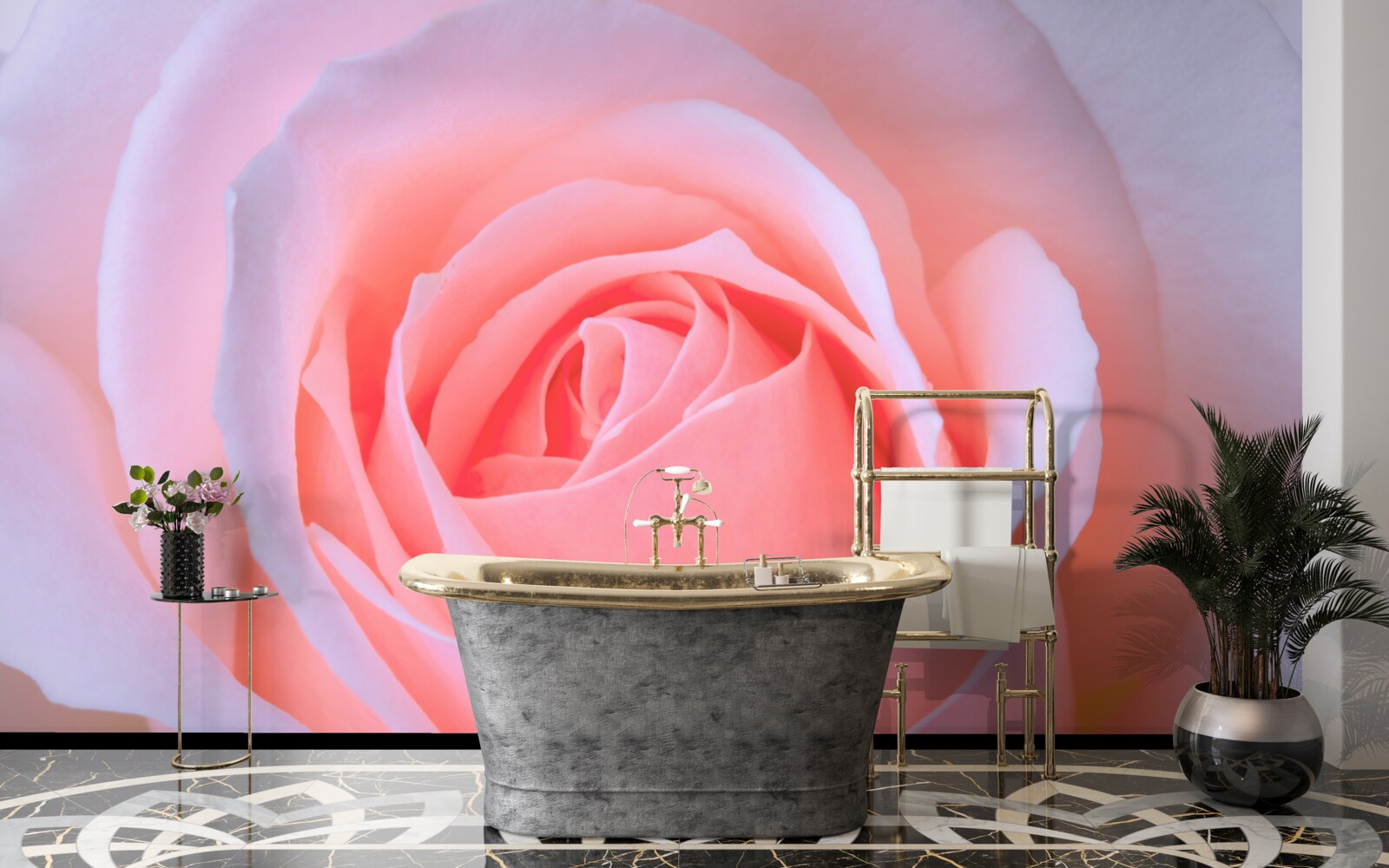 Fototapet trandafir delicat cu petale roz frumoase