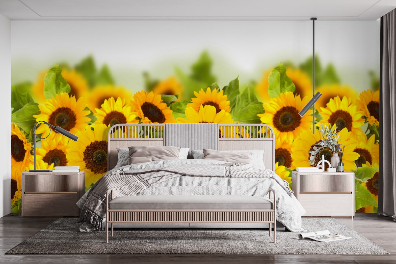 Fototapet există un număr incredibil de floarea-soarelui