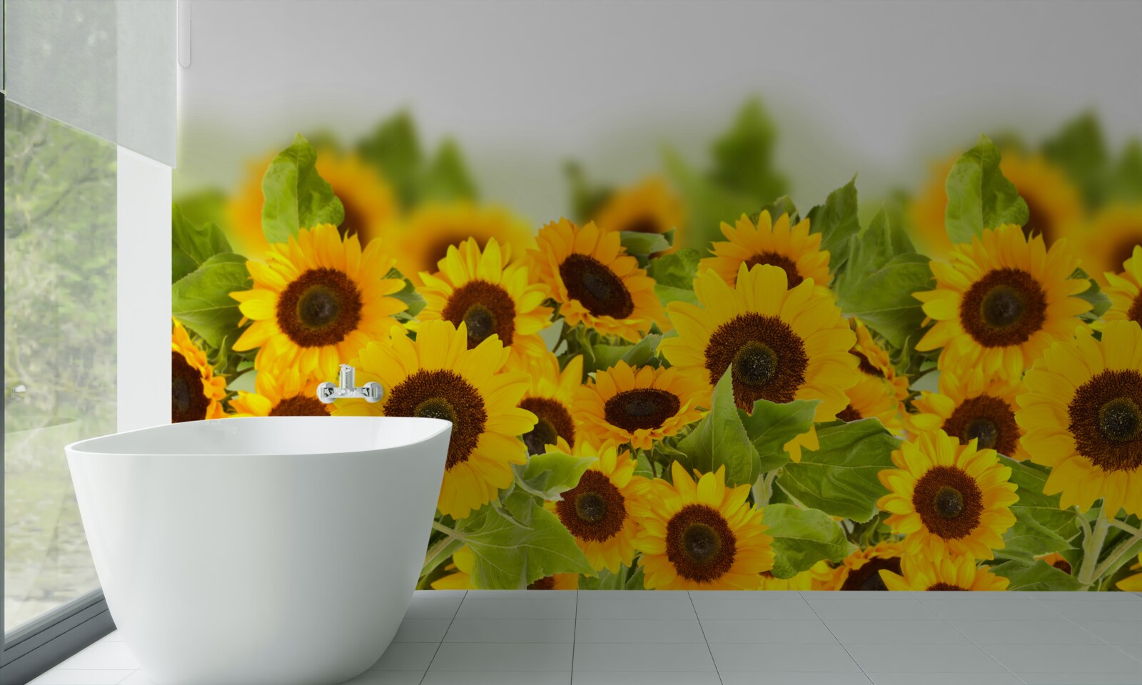 Fototapet există un număr incredibil de floarea-soarelui