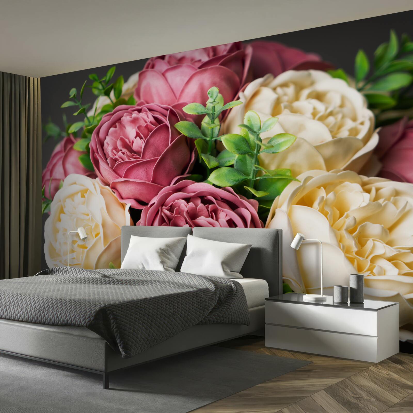 Fototapet buchet de trandafiri cu bujori