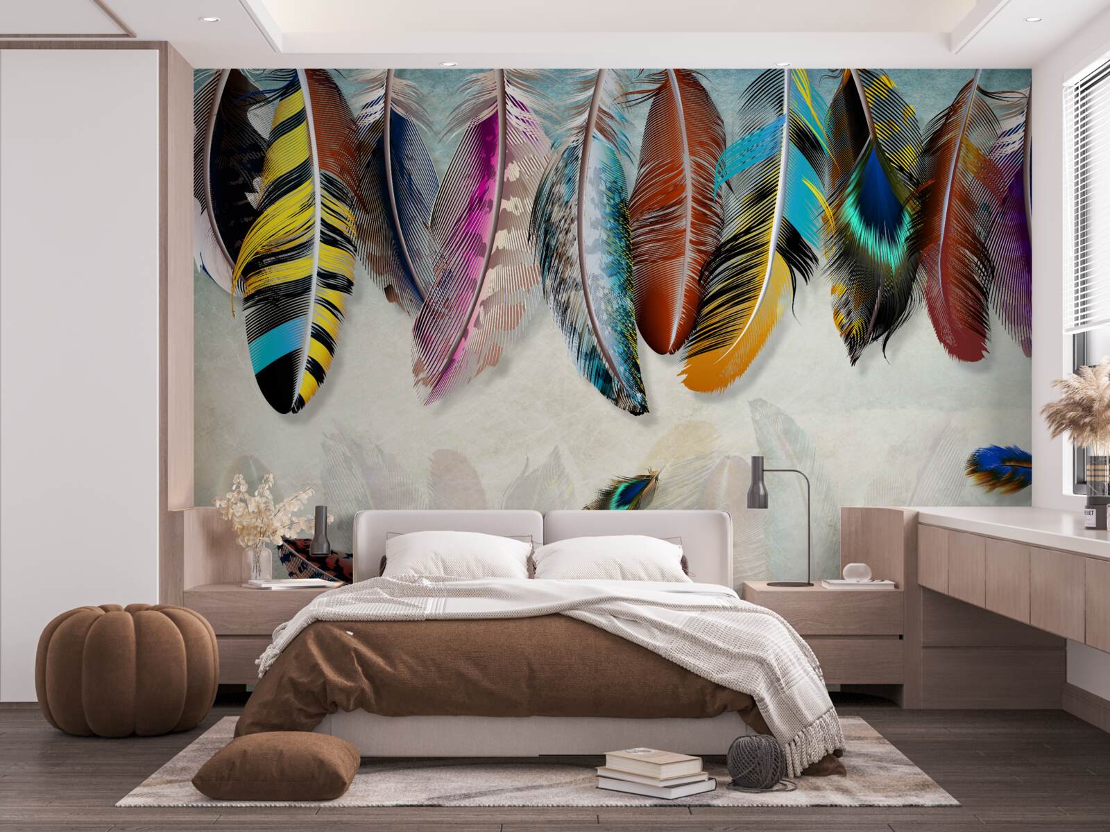 Fototapet elegant, designer de penaj luminos