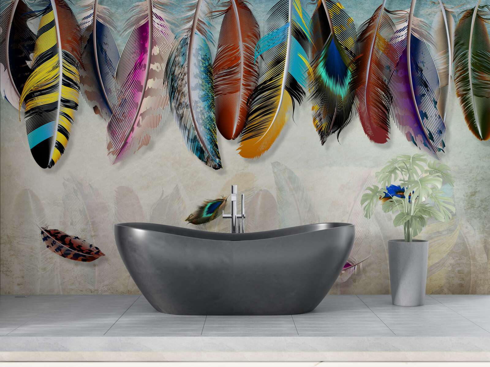 Fototapet elegant, designer de penaj luminos