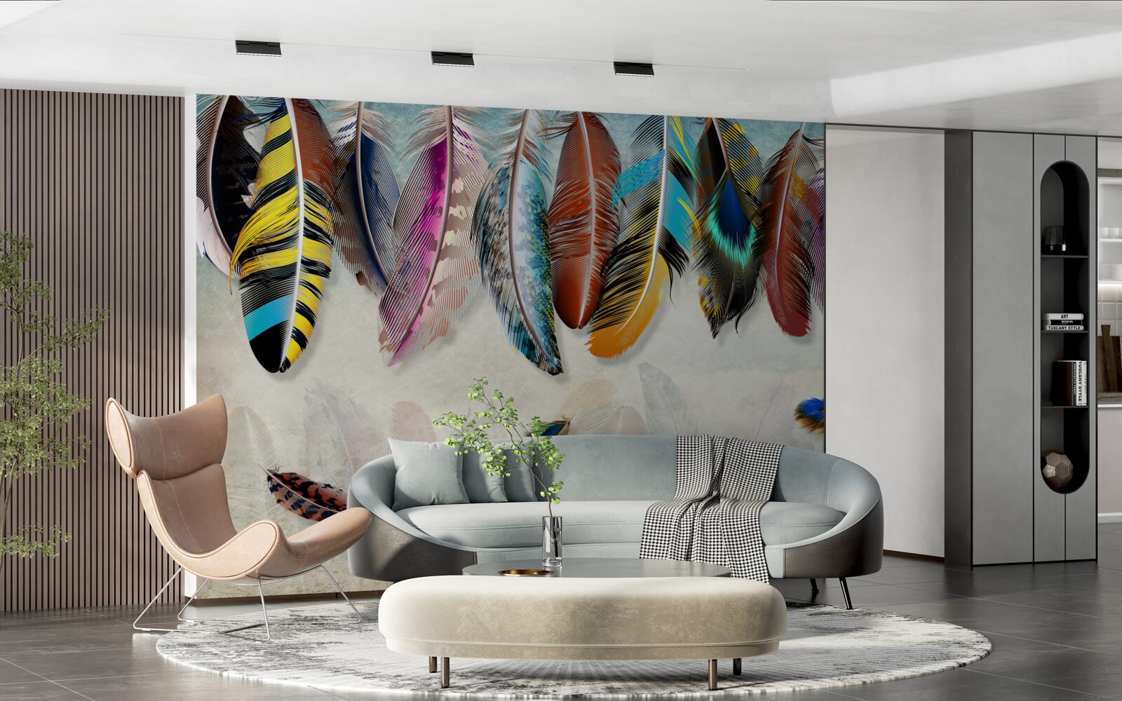 Fototapet elegant, designer de penaj luminos