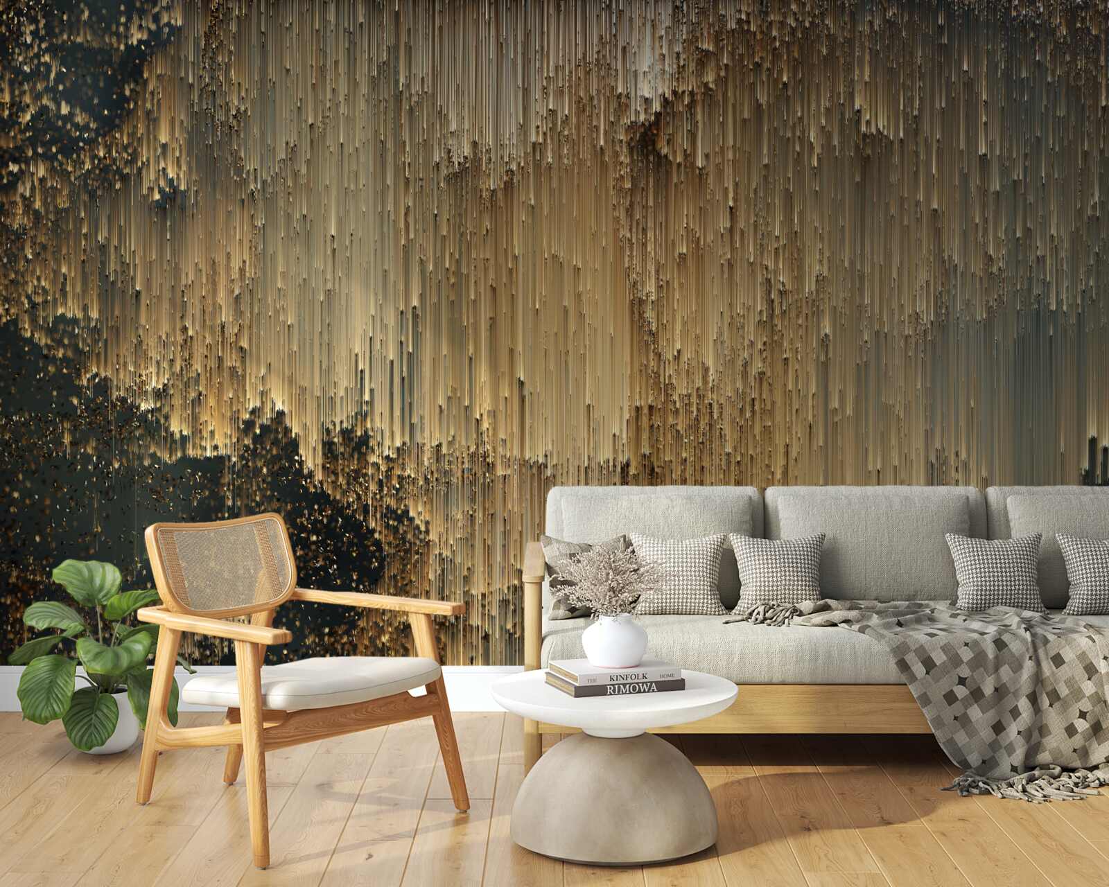 Fototapet râuri de aur curg în jos