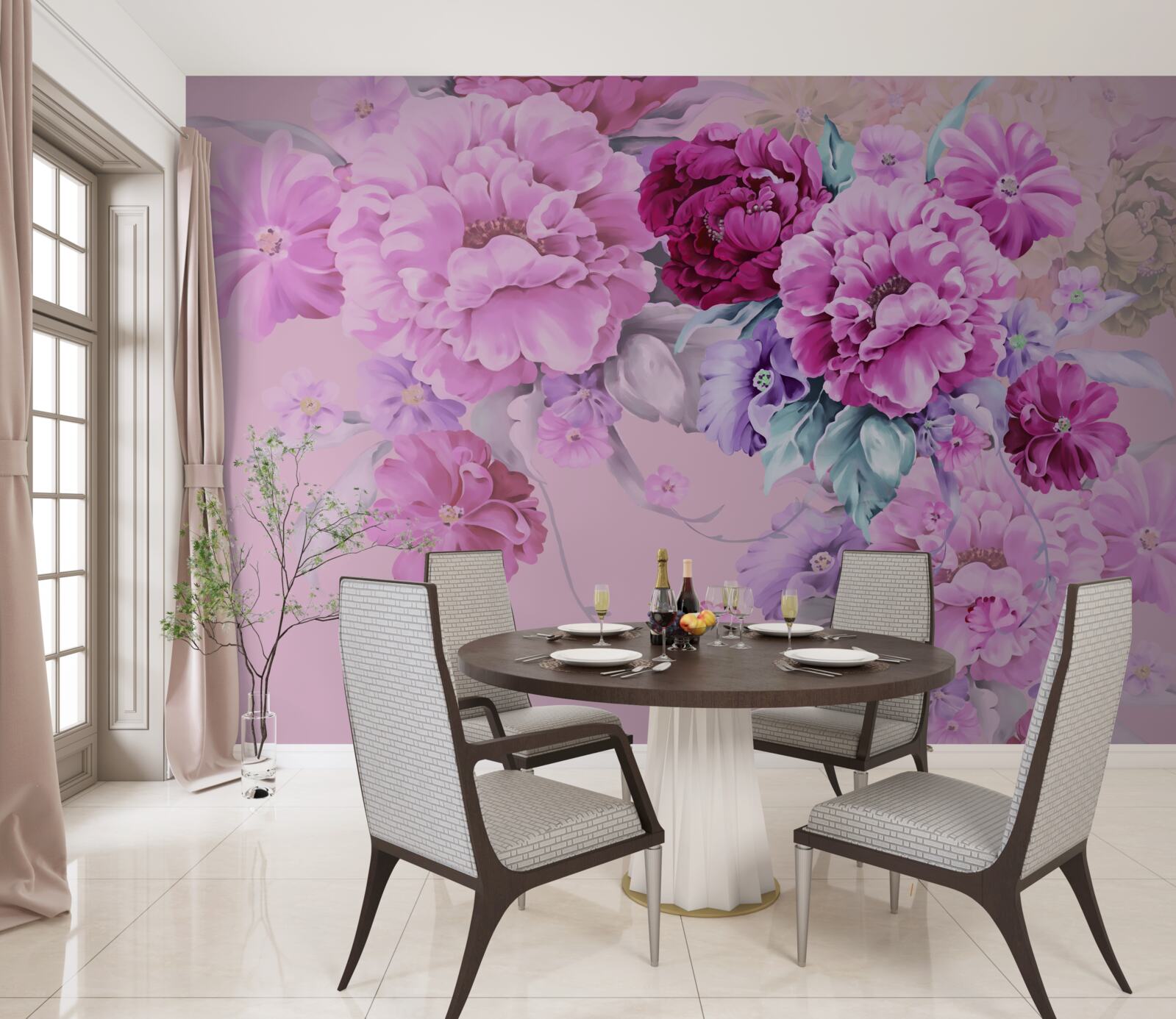 Fototapet Buchet de toamnă în tonuri de liliac