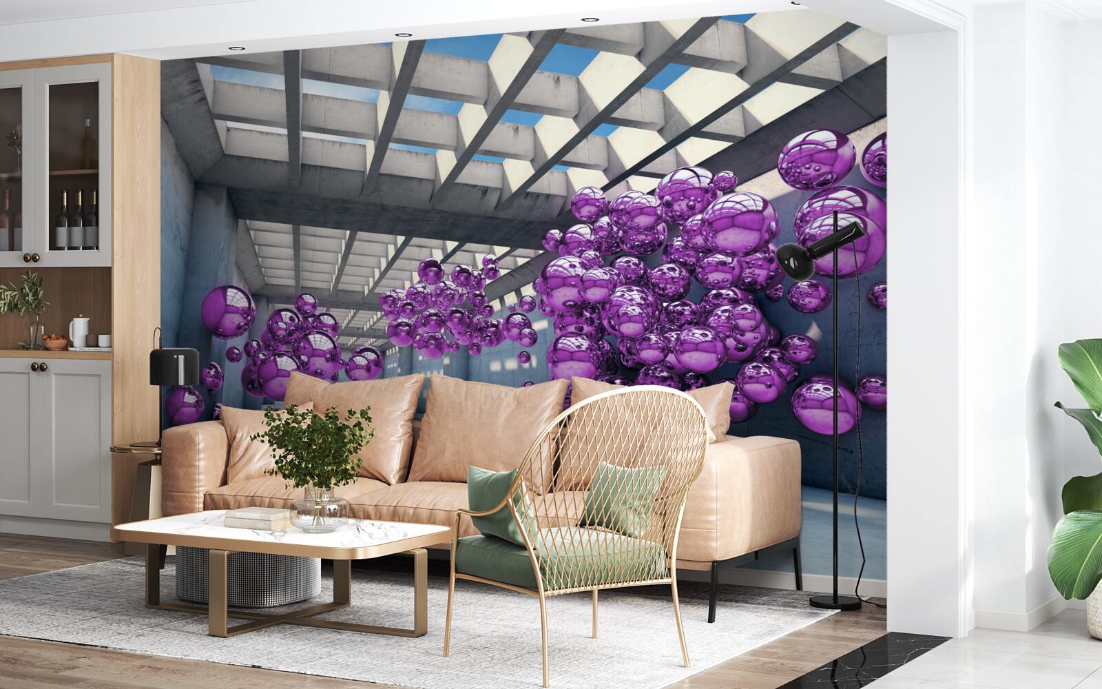 Fototapet bile de liliac plutesc în cameră