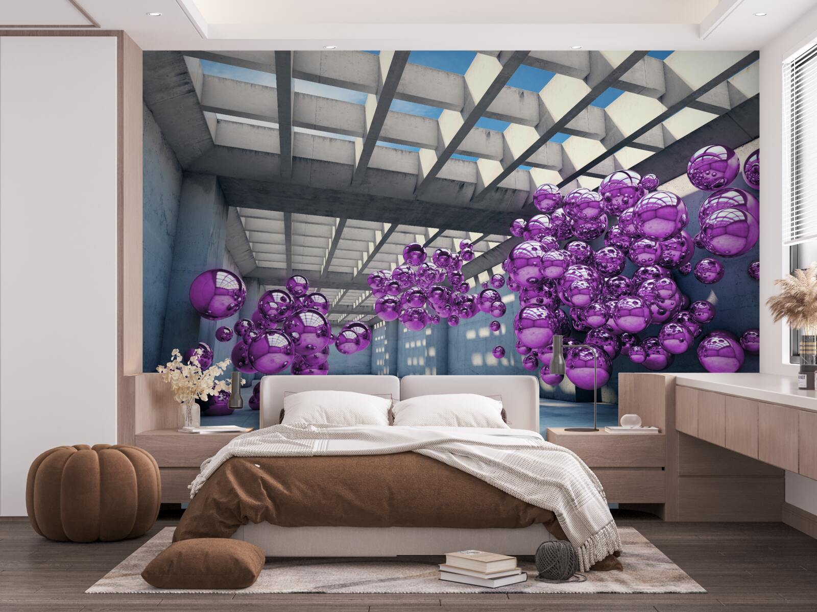 Fototapet bile de liliac plutesc în cameră