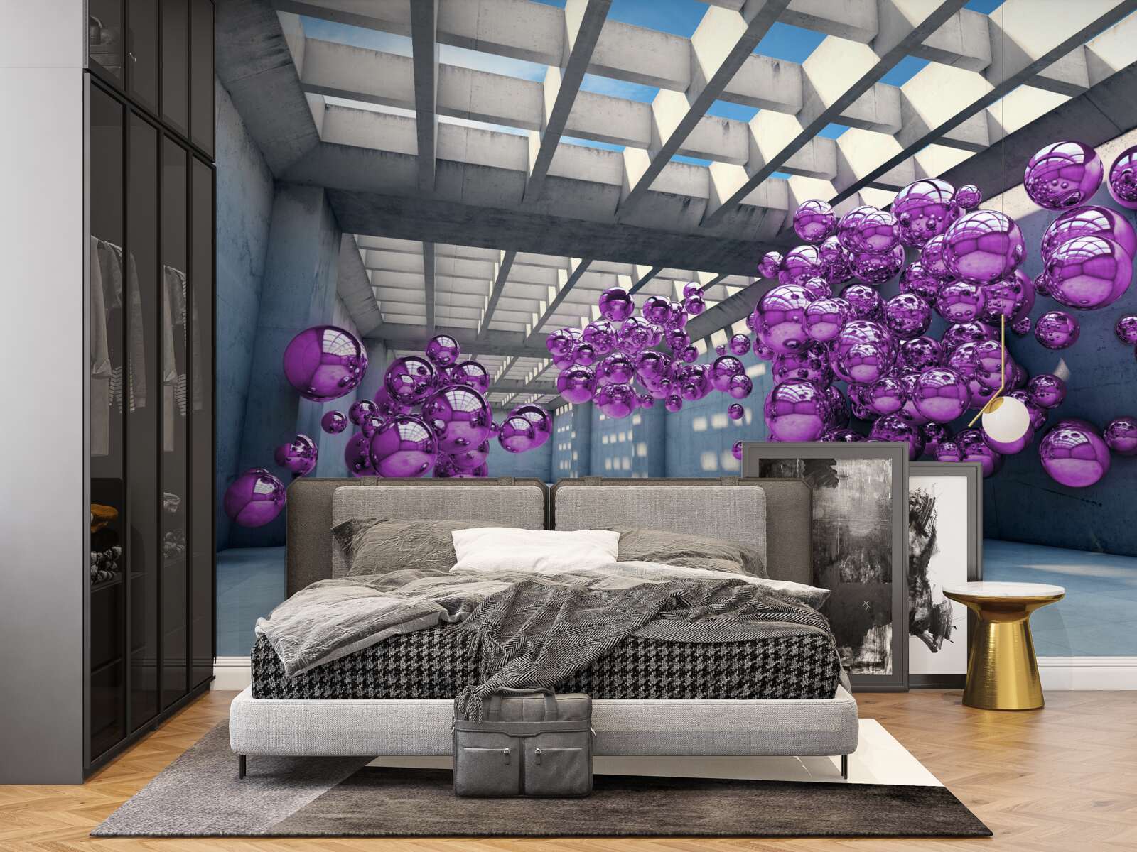 Fototapet bile de liliac plutesc în cameră