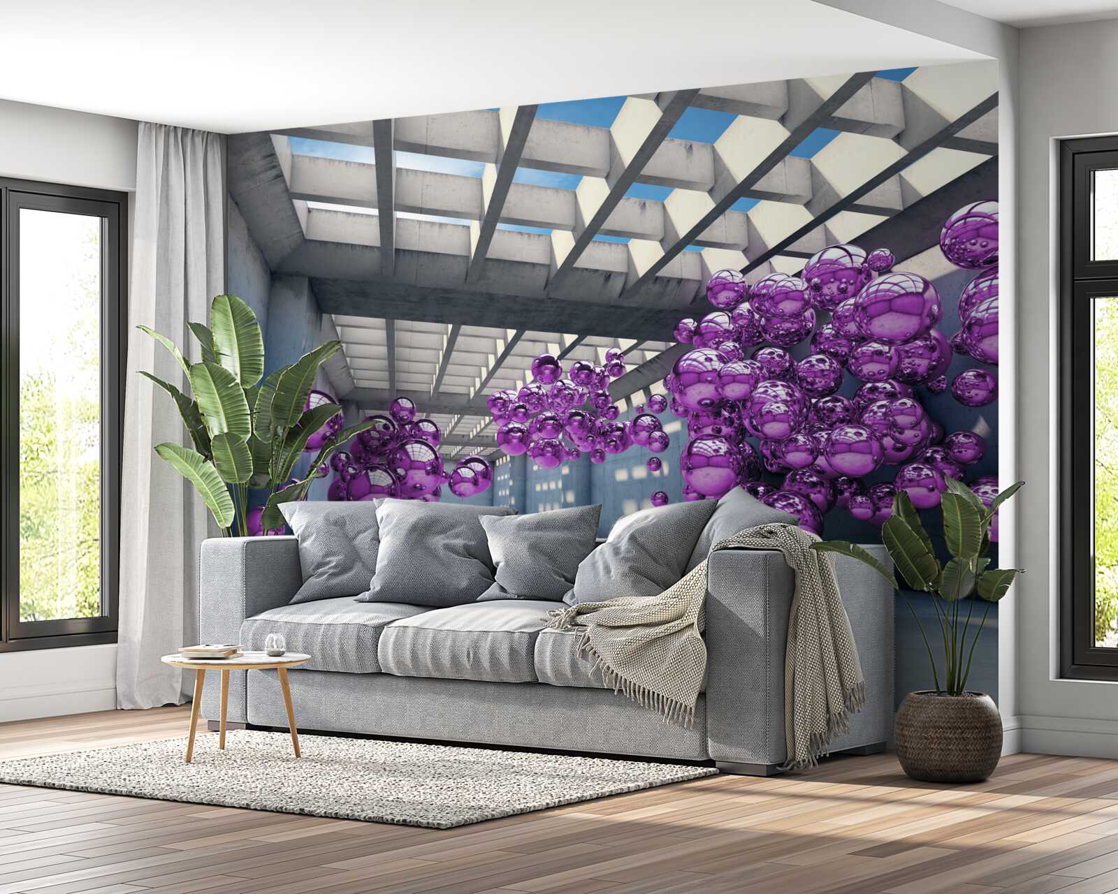 Fototapet bile de liliac plutesc în cameră