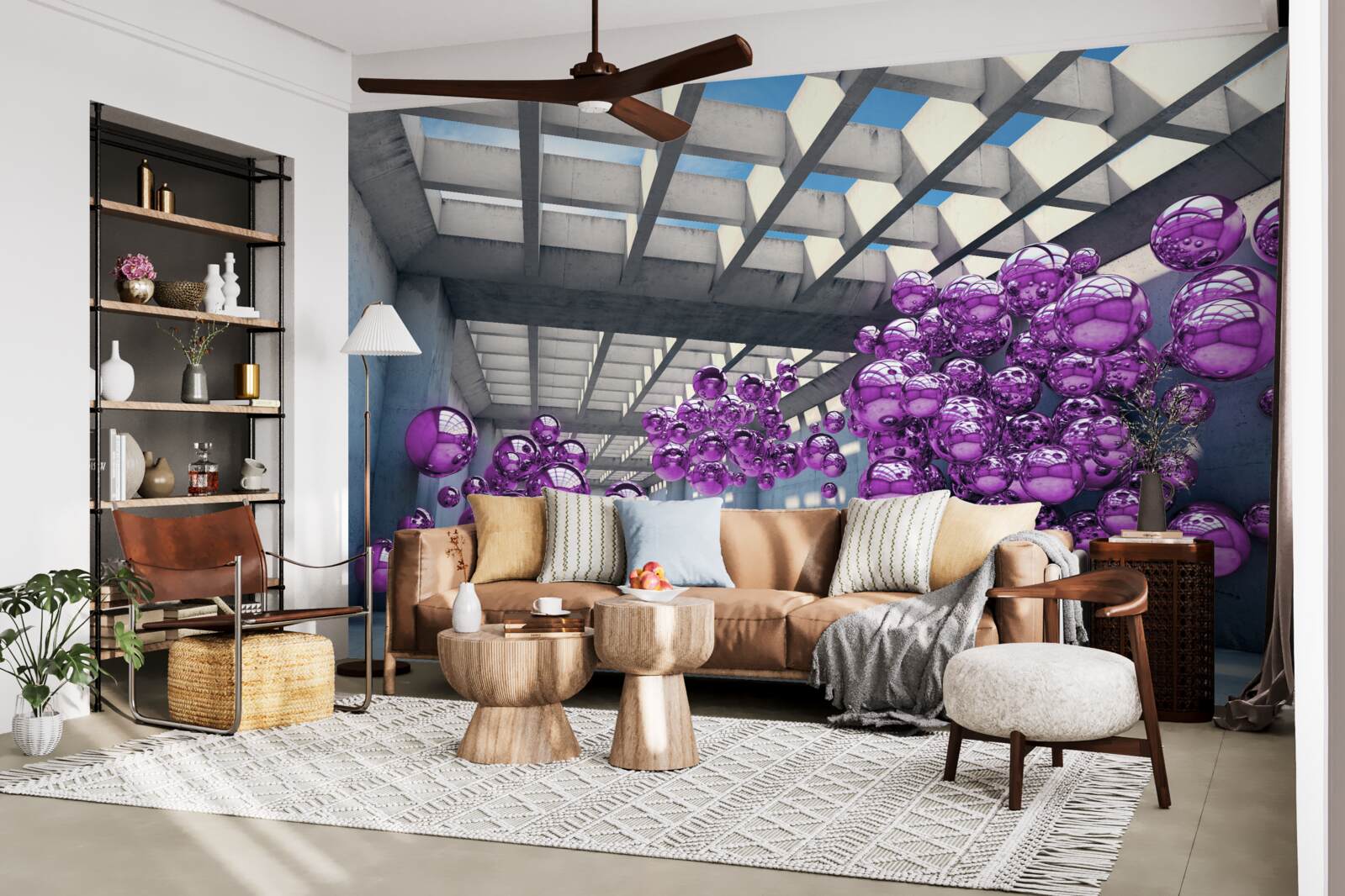 Fototapet bile de liliac plutesc în cameră