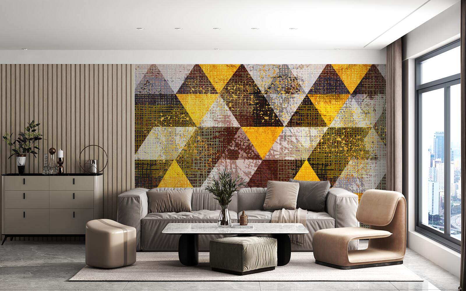 Fototapet structură de romburi multicolore