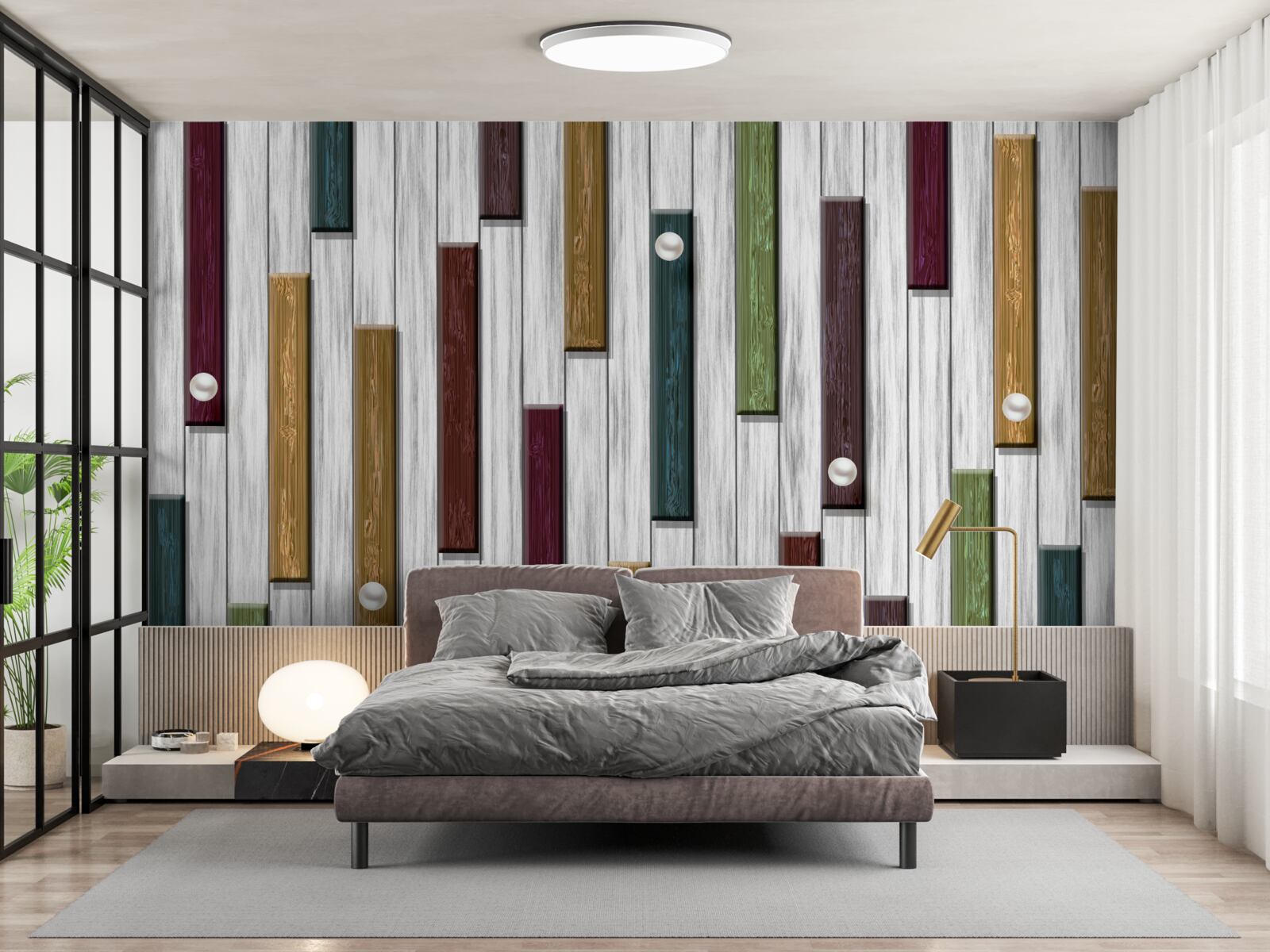 Fototapet dungi multicolore pe fond gri