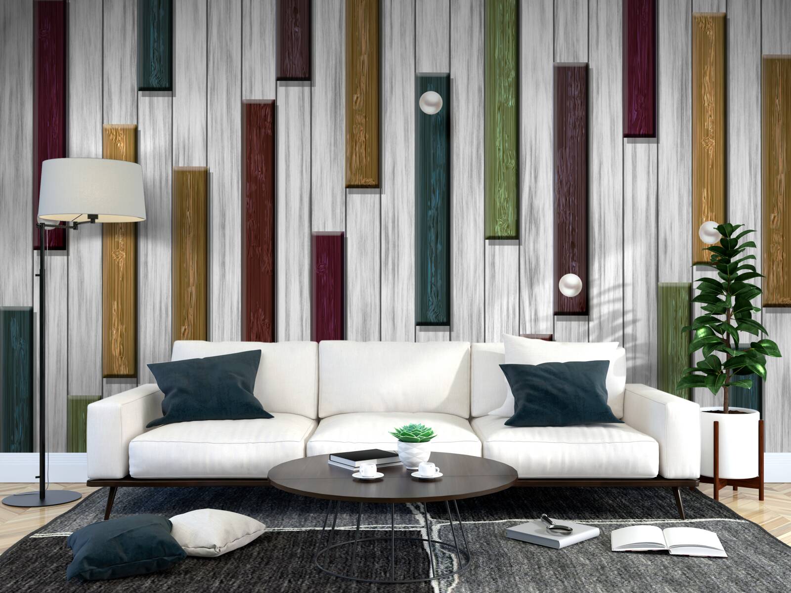 Fototapet dungi multicolore pe fond gri