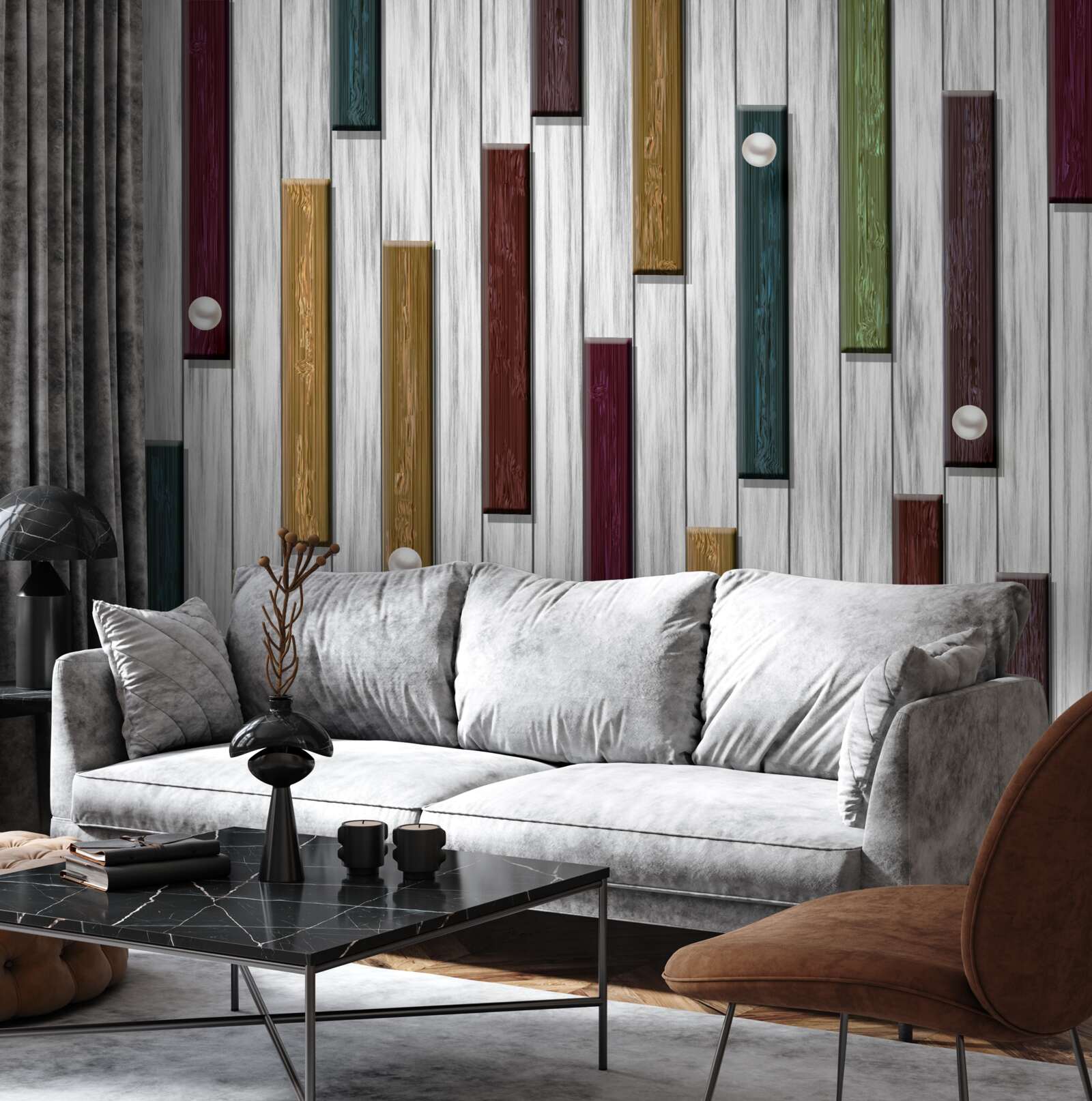 Fototapet dungi multicolore pe fond gri