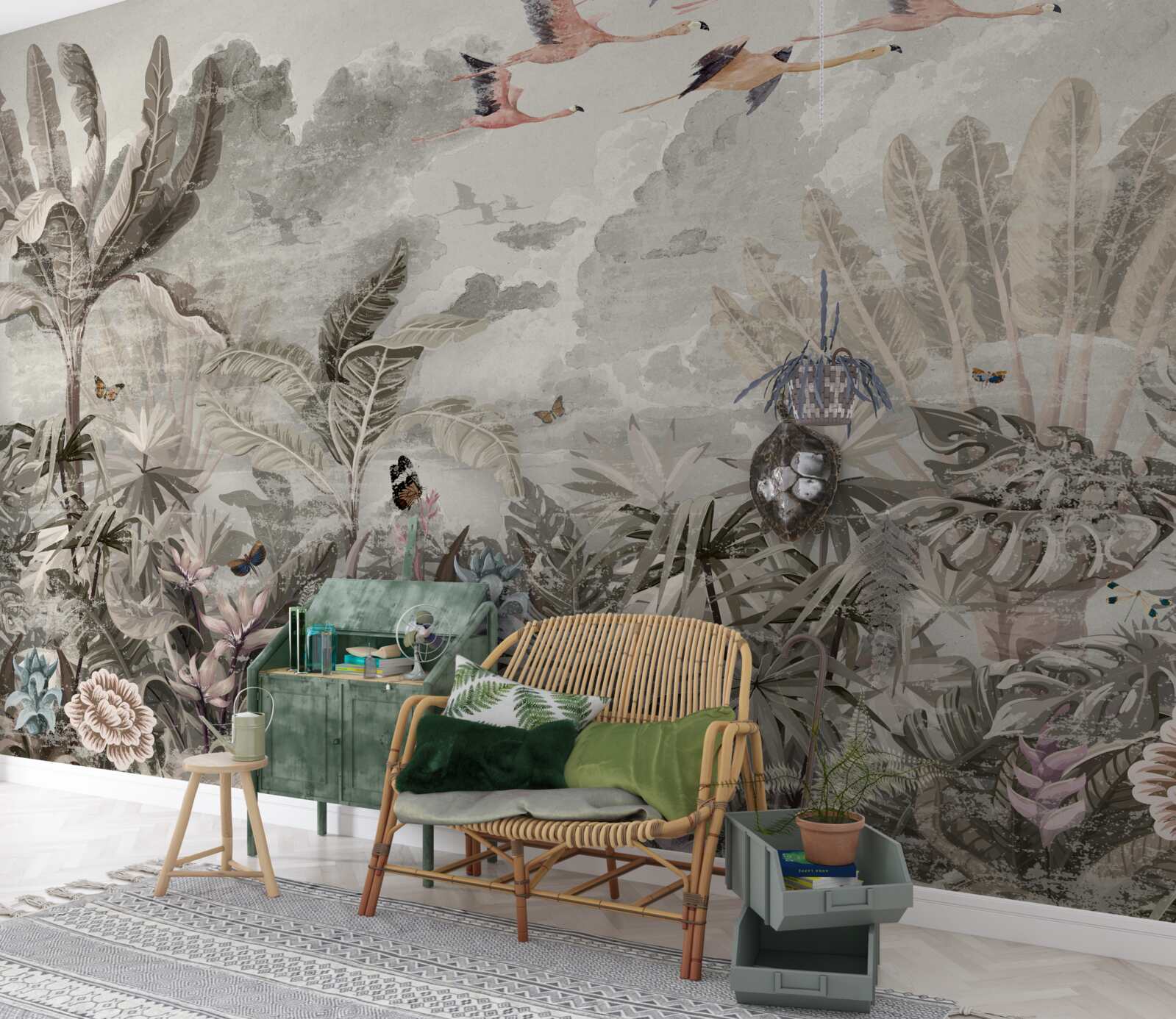 Fototapet păsările zboară în căutarea unui nou habitat