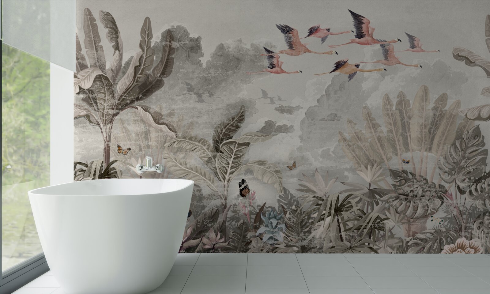 Fototapet păsările zboară în căutarea unui nou habitat