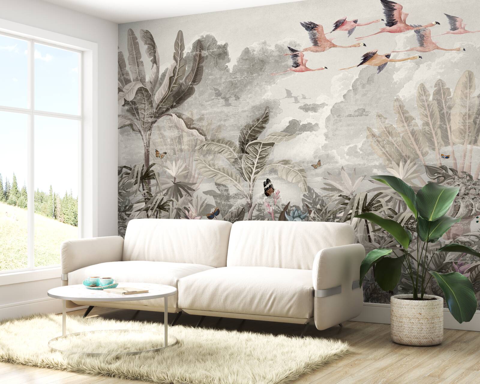 Fototapet păsările zboară în căutarea unui nou habitat