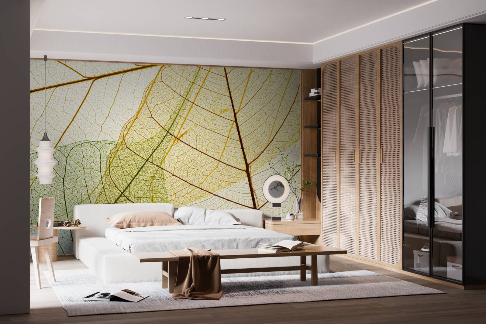 Fototapet frunze de toamnă, transparente și galbene