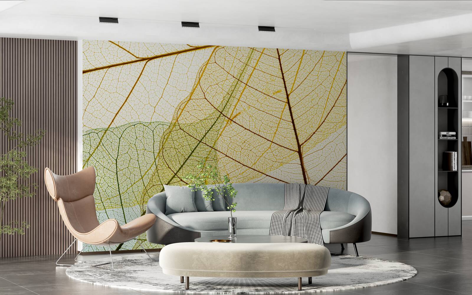 Fototapet frunze de toamnă, transparente și galbene