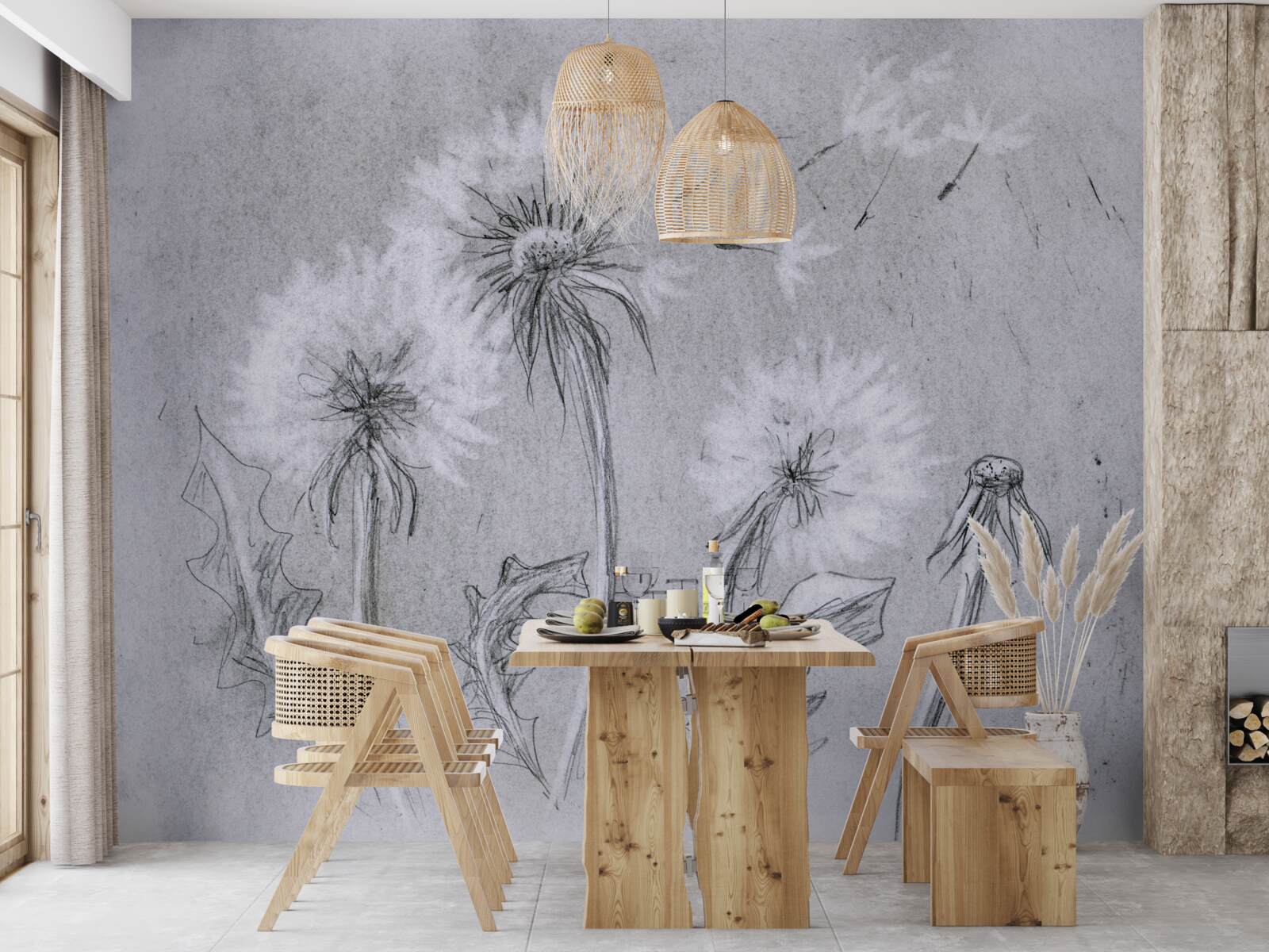 Fototapet călătoria delicată a păpădiei în aer