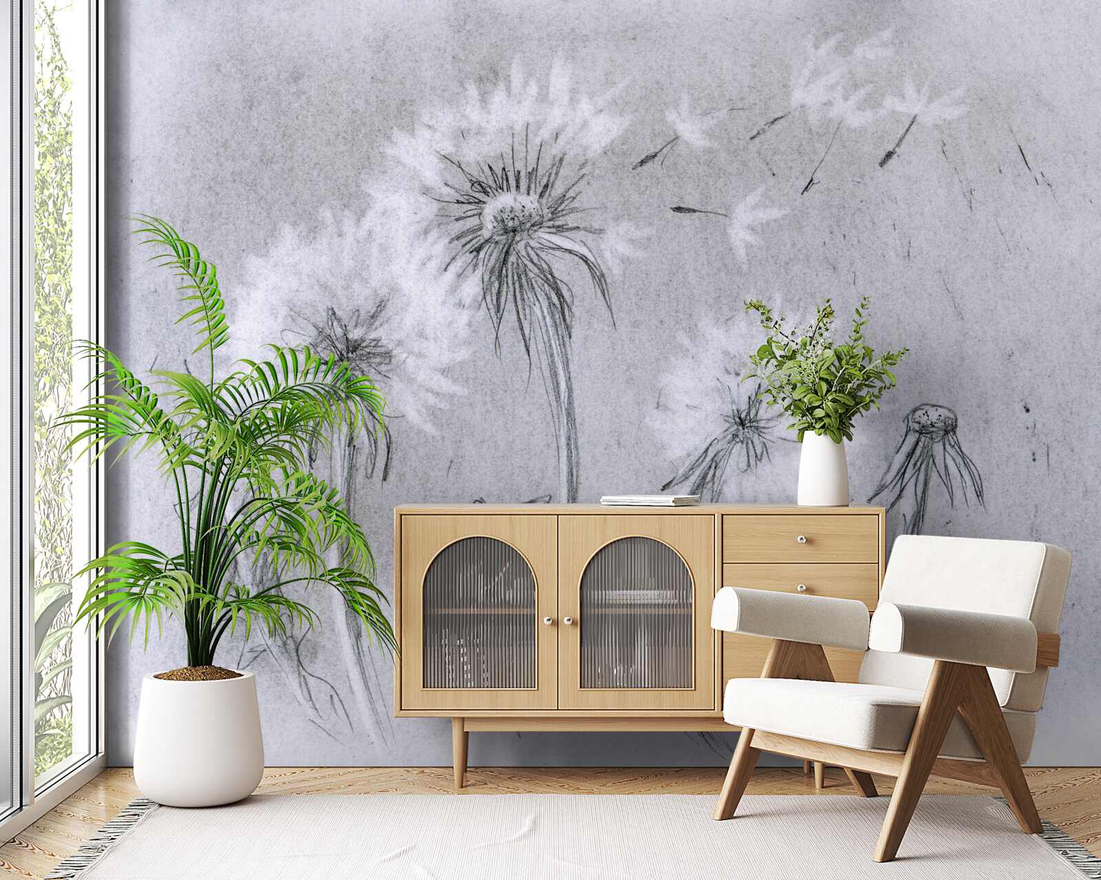 Fototapet călătoria delicată a păpădiei în aer