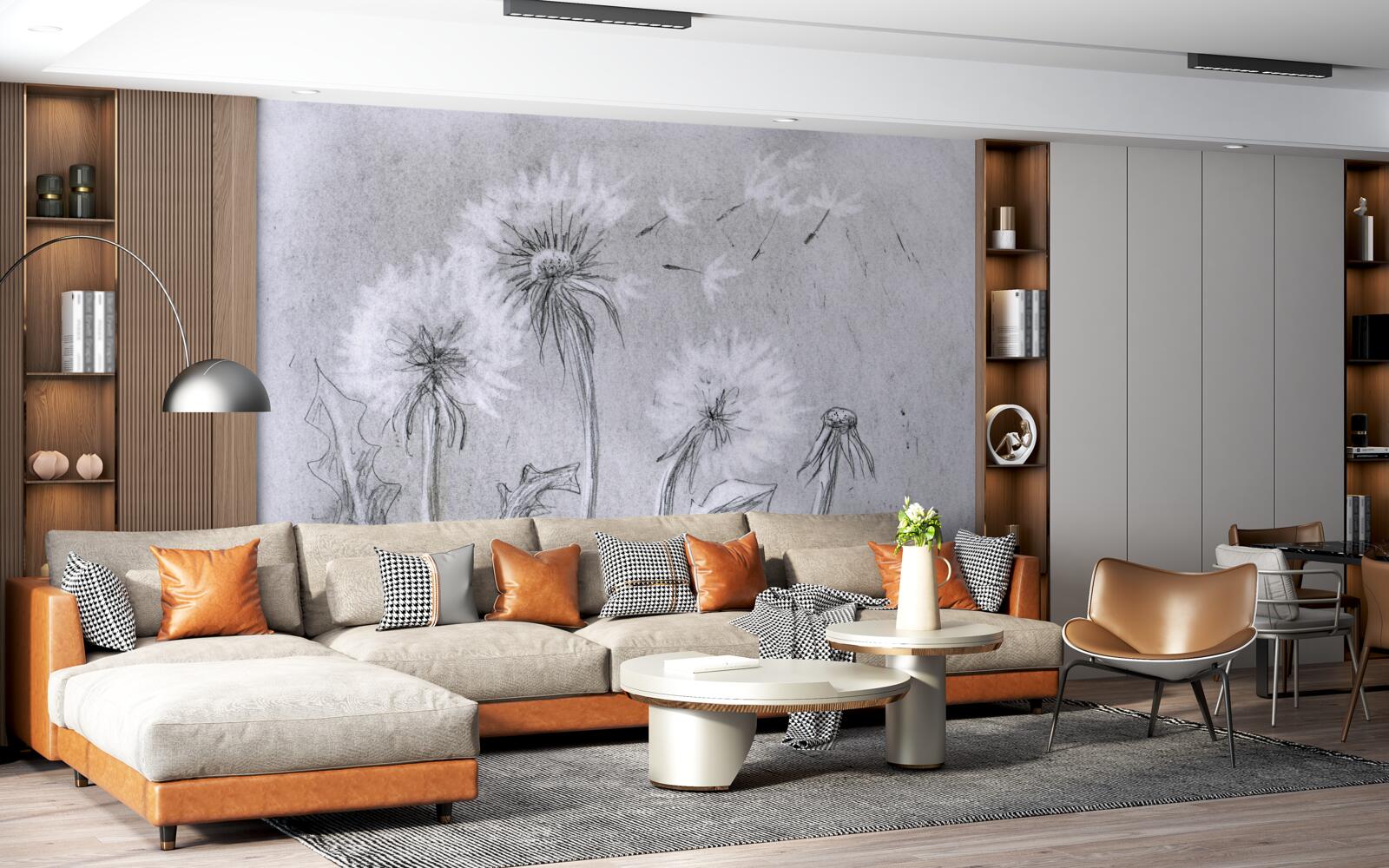 Fototapet călătoria delicată a păpădiei în aer