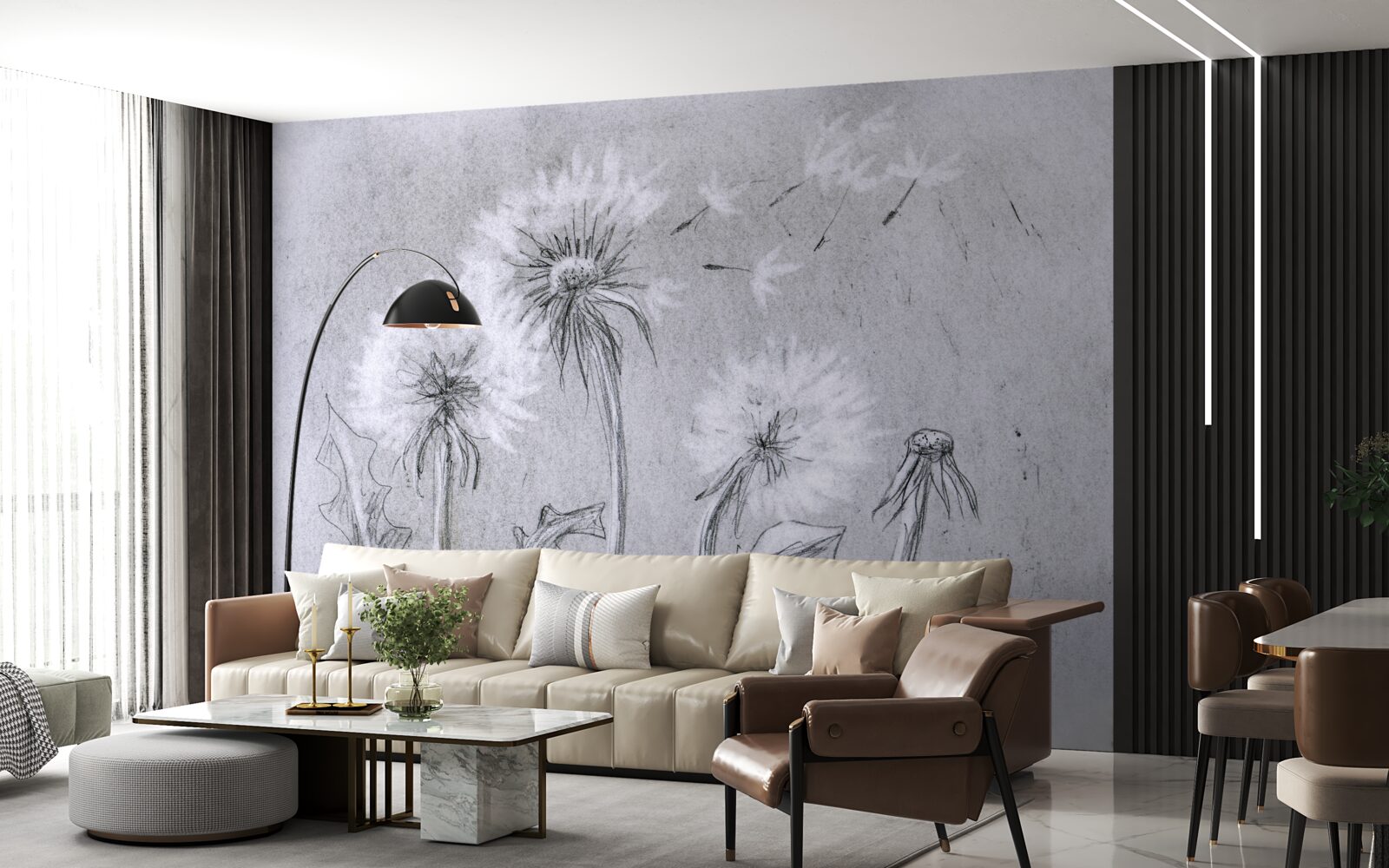 Fototapet călătoria delicată a păpădiei în aer