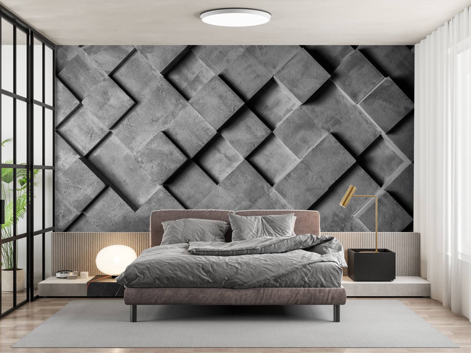 Fototapet dreptunghiuri 3d în gri