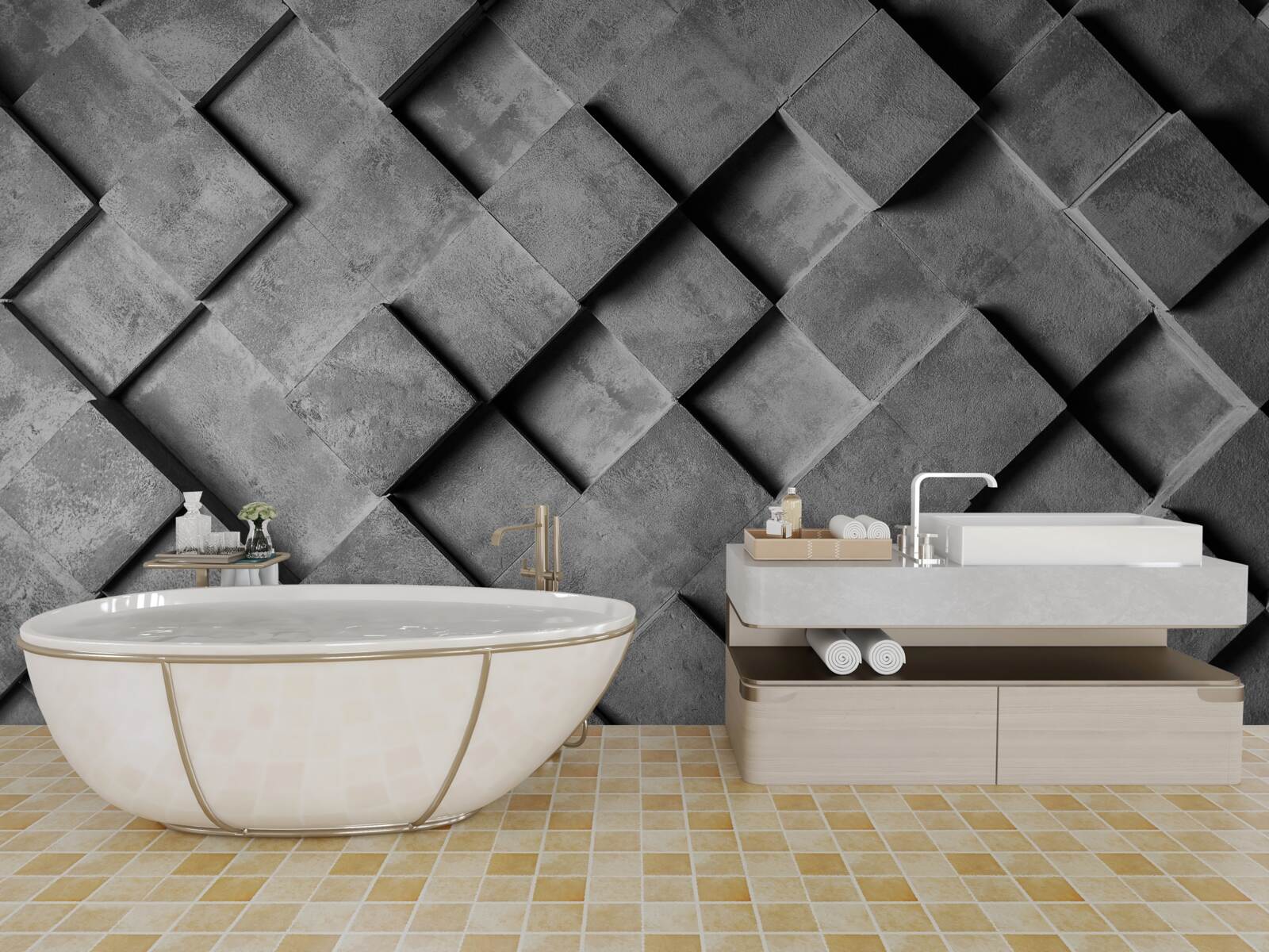 Fototapet dreptunghiuri 3d în gri