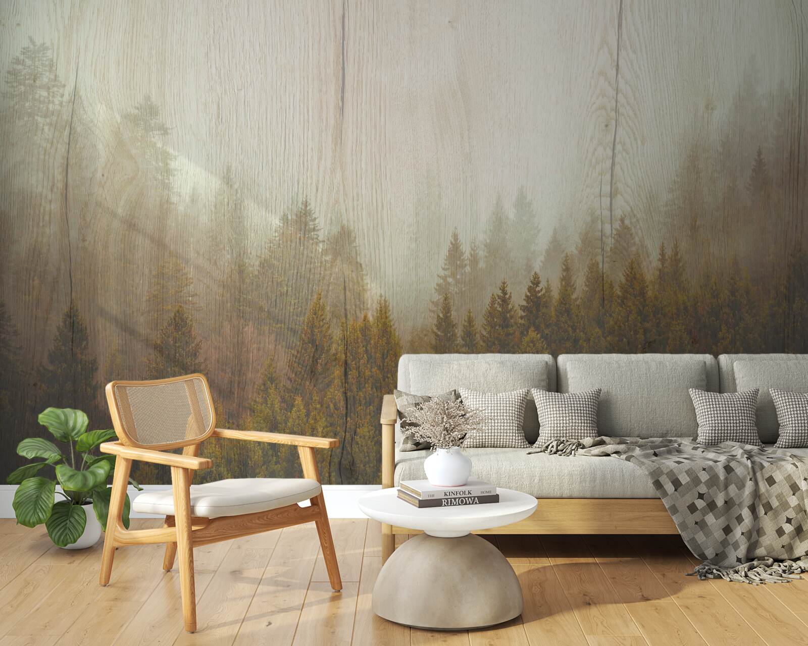 Fototapet pădure cețoasă în toamnă